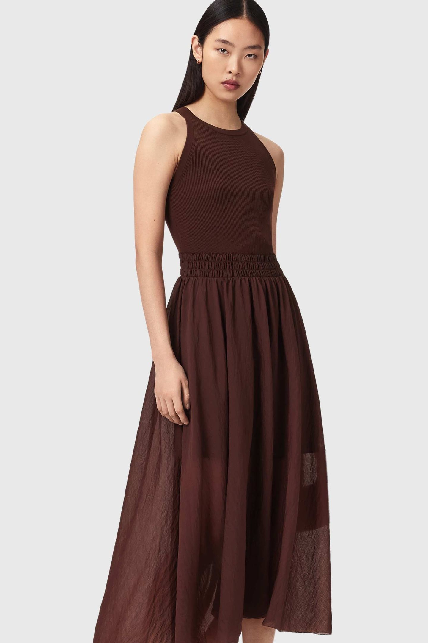 ZENIA DRESS BITTER BROWN 5