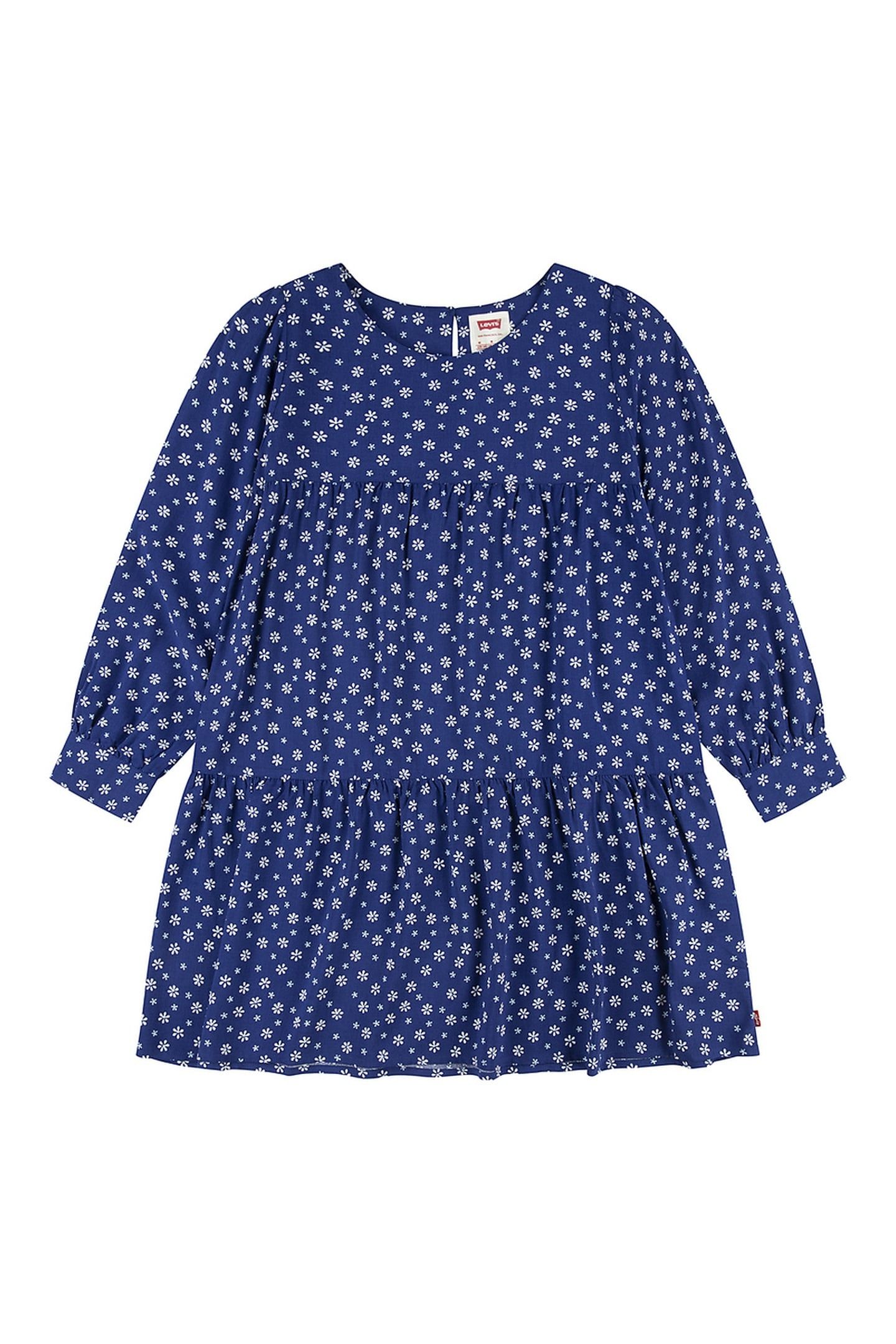 GIRLS LS WOVEN DRESS TWILIGHT BLUE 1