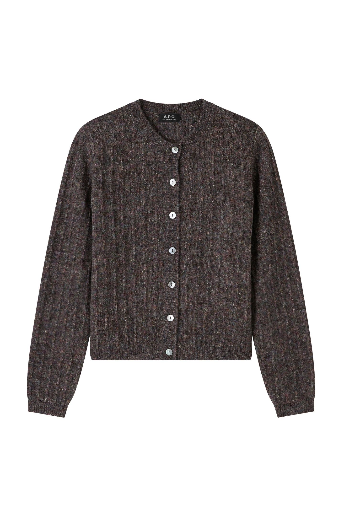 CARDIGAN MILENA HEATHERED BROWN 2
