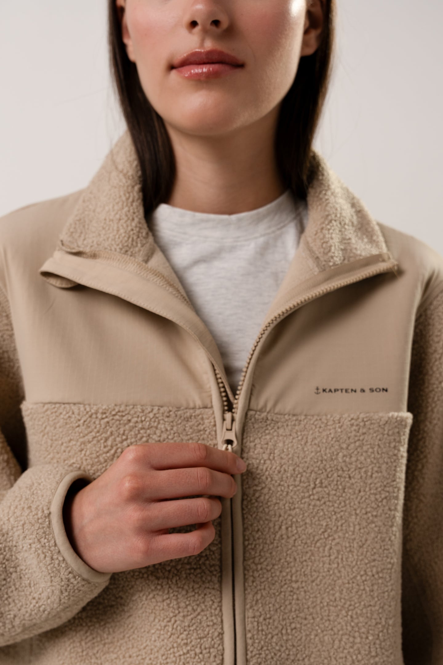 UNISEX TEDDY FLEECE JACKET SANDSTONE 5