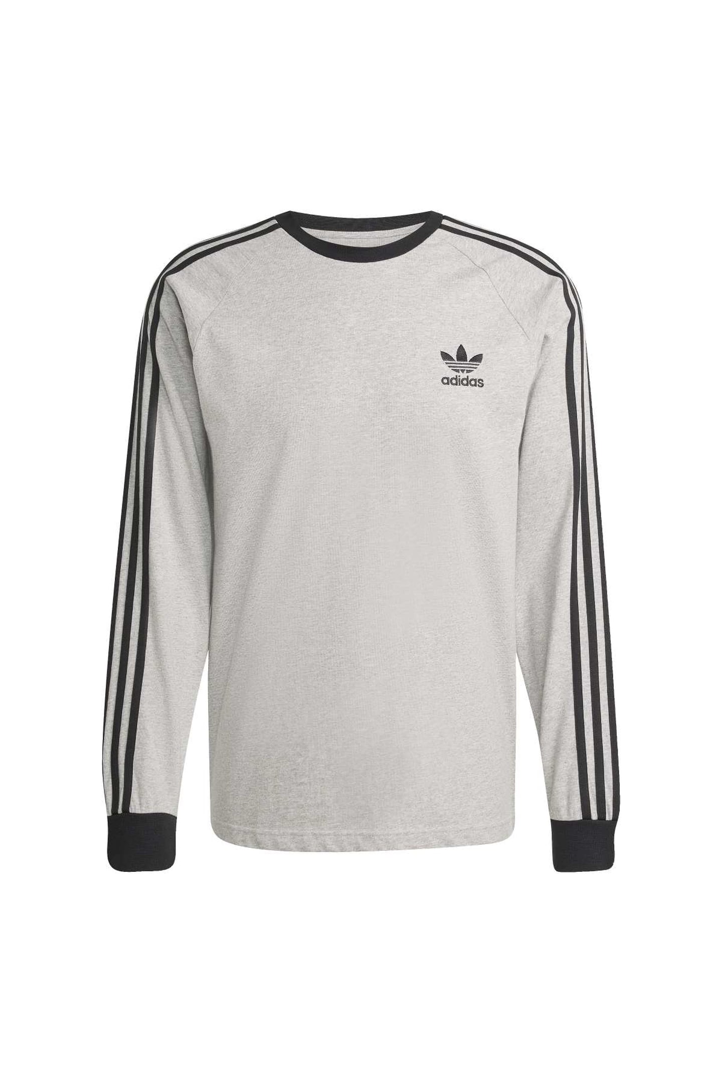 UNISEX 3-STRIPES LS TEE MEDIUM GREY HEATHER 4