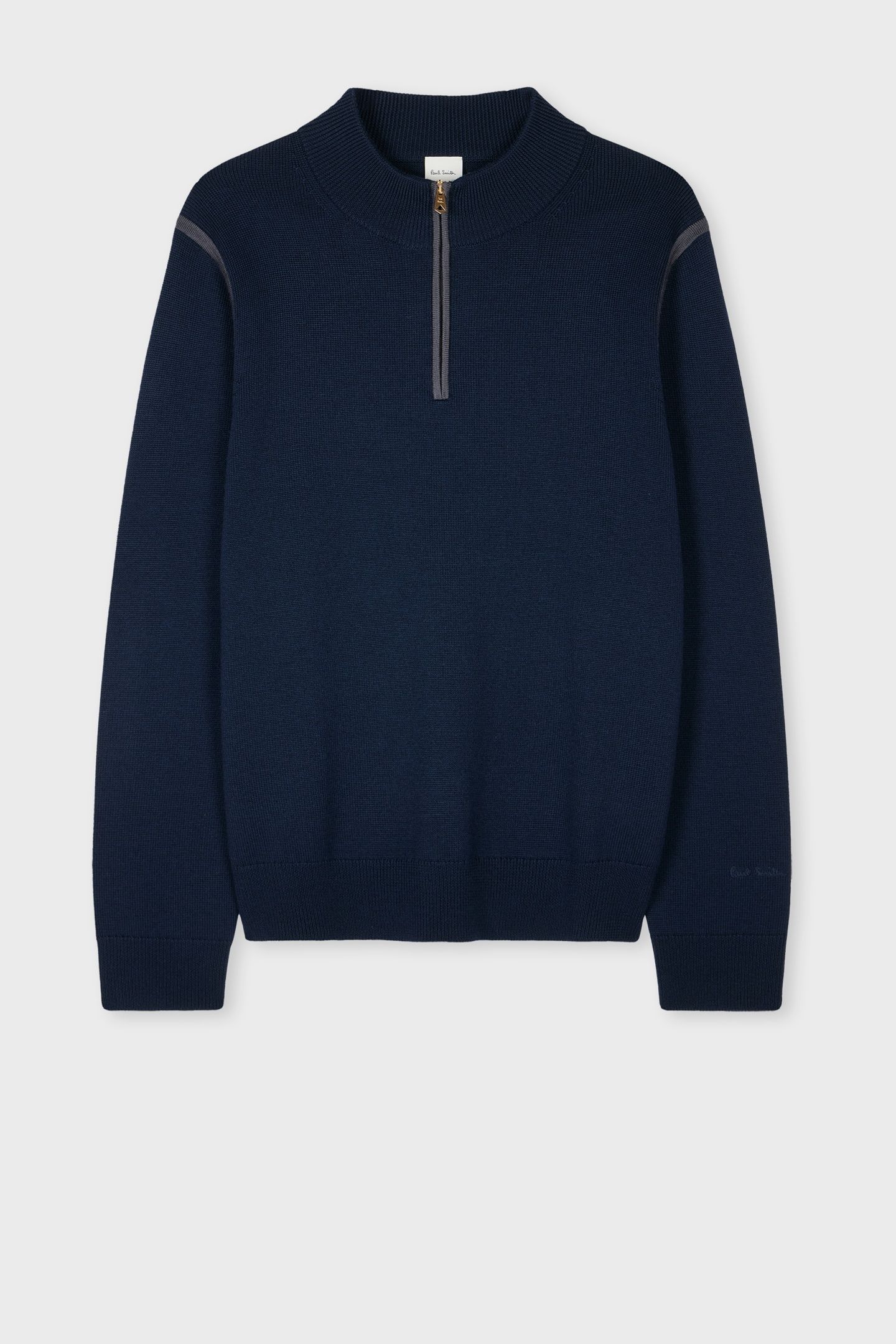 MENS SWEATER ZIP NECK VERY DARK NAVY 4
