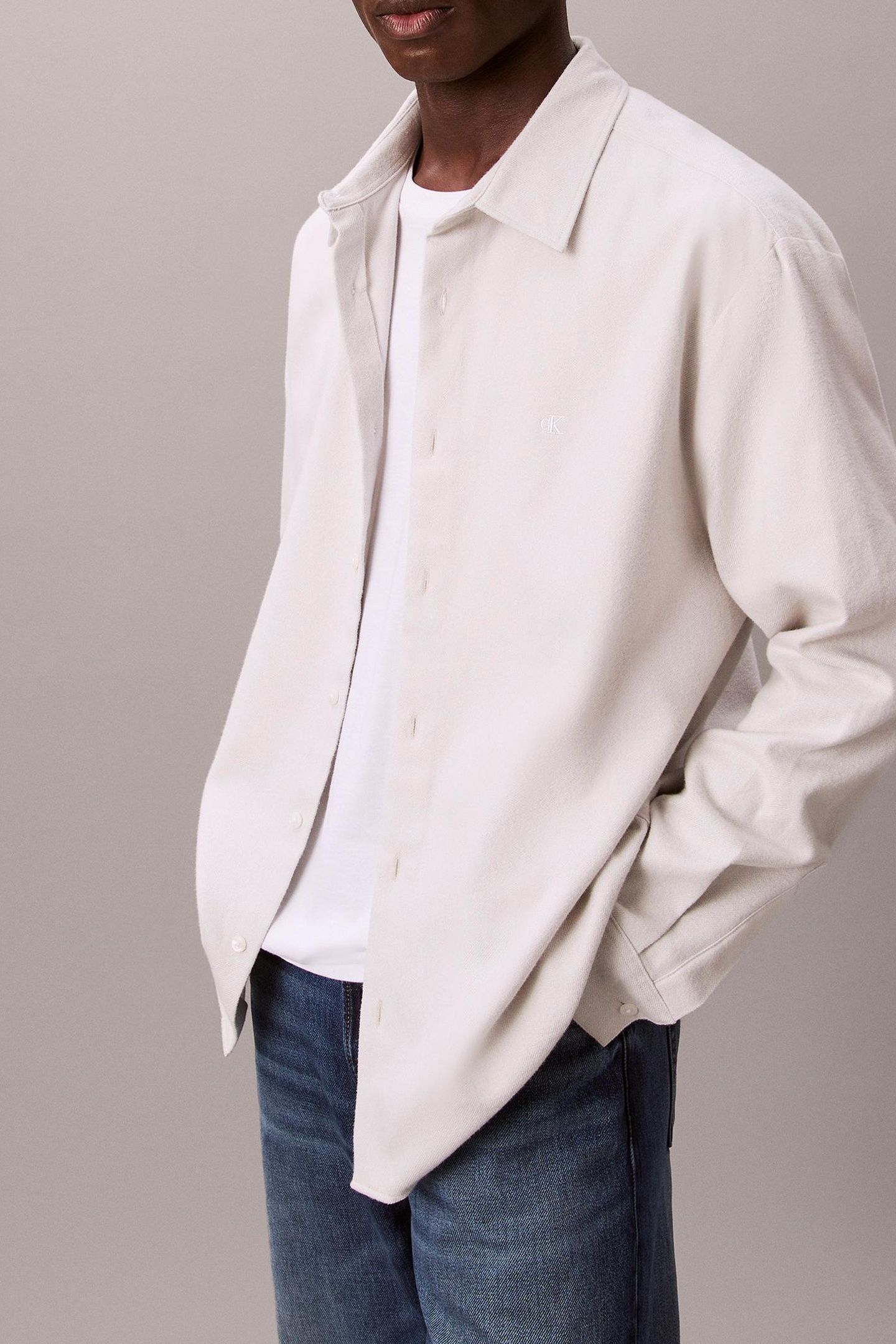 LS MELANGE FLANNEL SHIRT HARBOR MIST 4