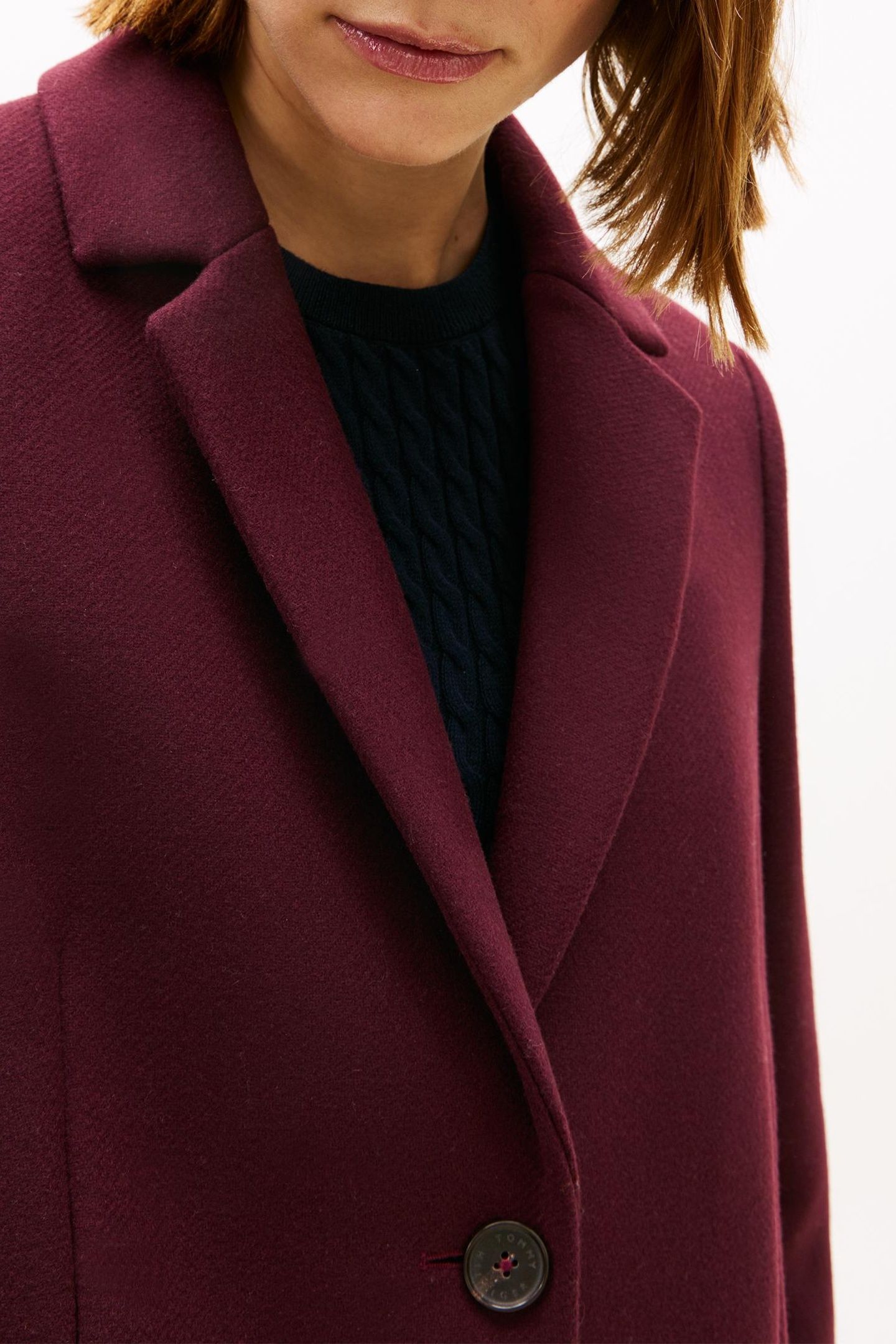 CLASSIC SB WOOL REG COAT DEEP BURGUNDY 4