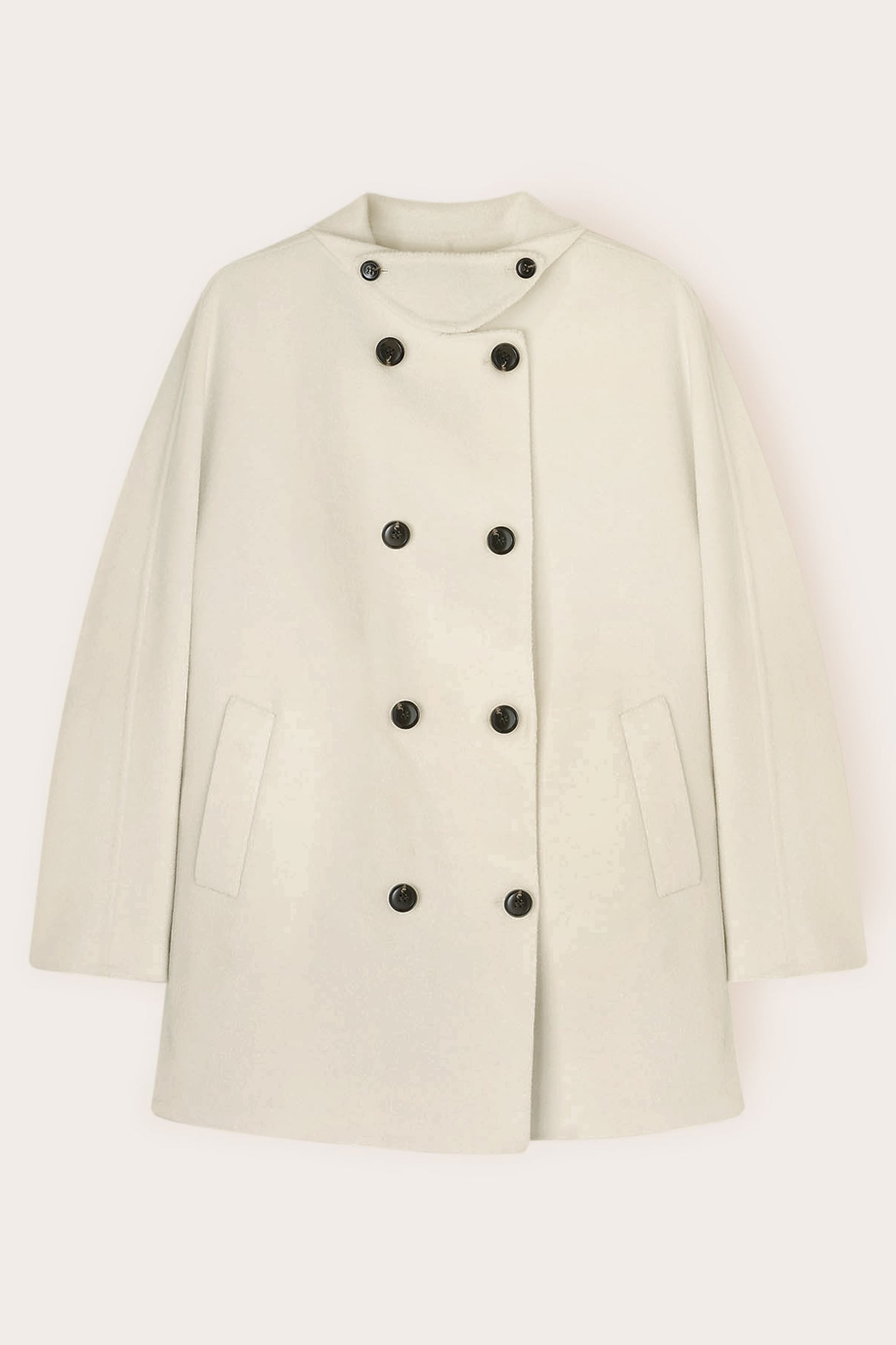KIMONO-STYLE COAT IN WOOL BLEND FABRIC WHITE 4