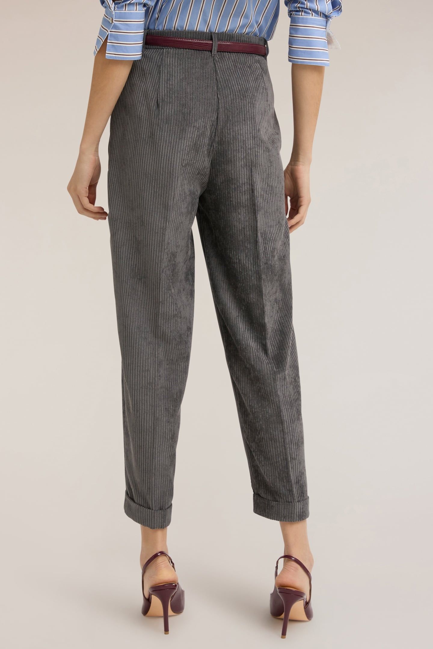 CORDUROY CARROT PANTS GREY 3