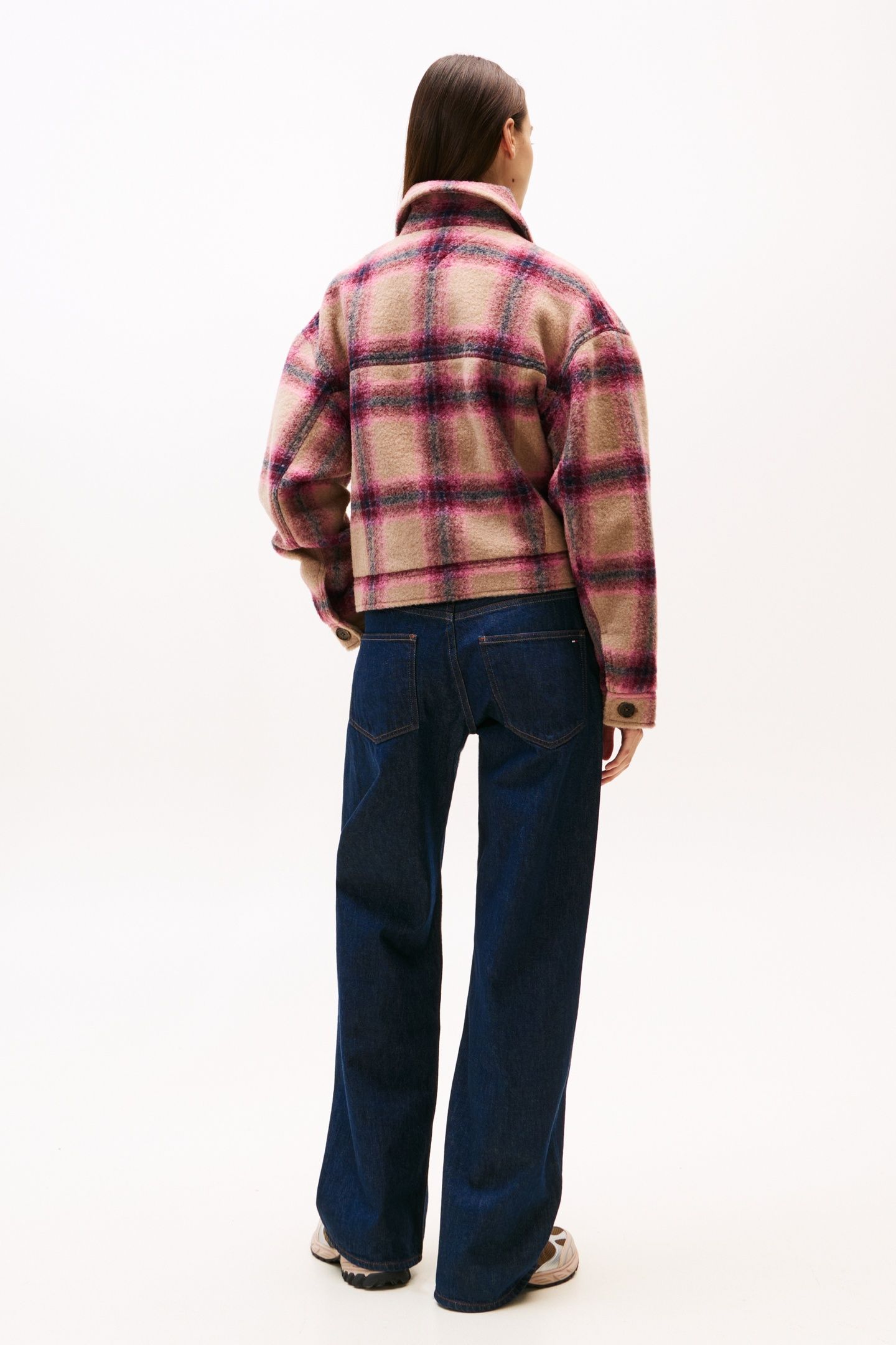 TJW WOOL TRUCKER JACKET MYSTIC PINK/CHECK 2