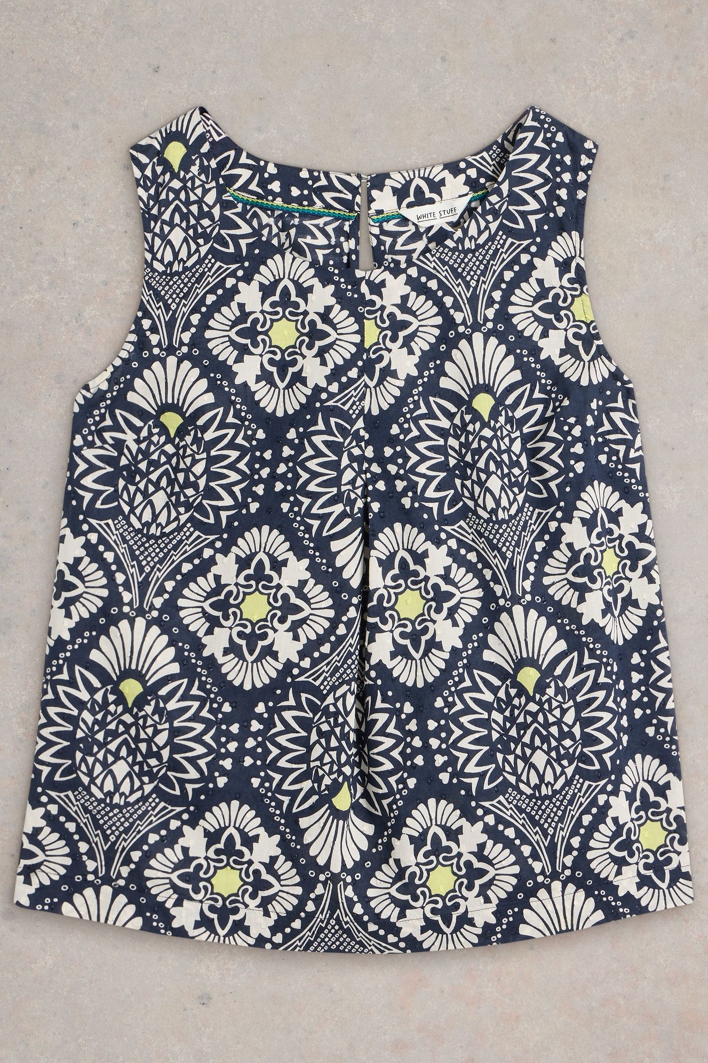 PARADISE COTTON VEST NAVY PRINT 3