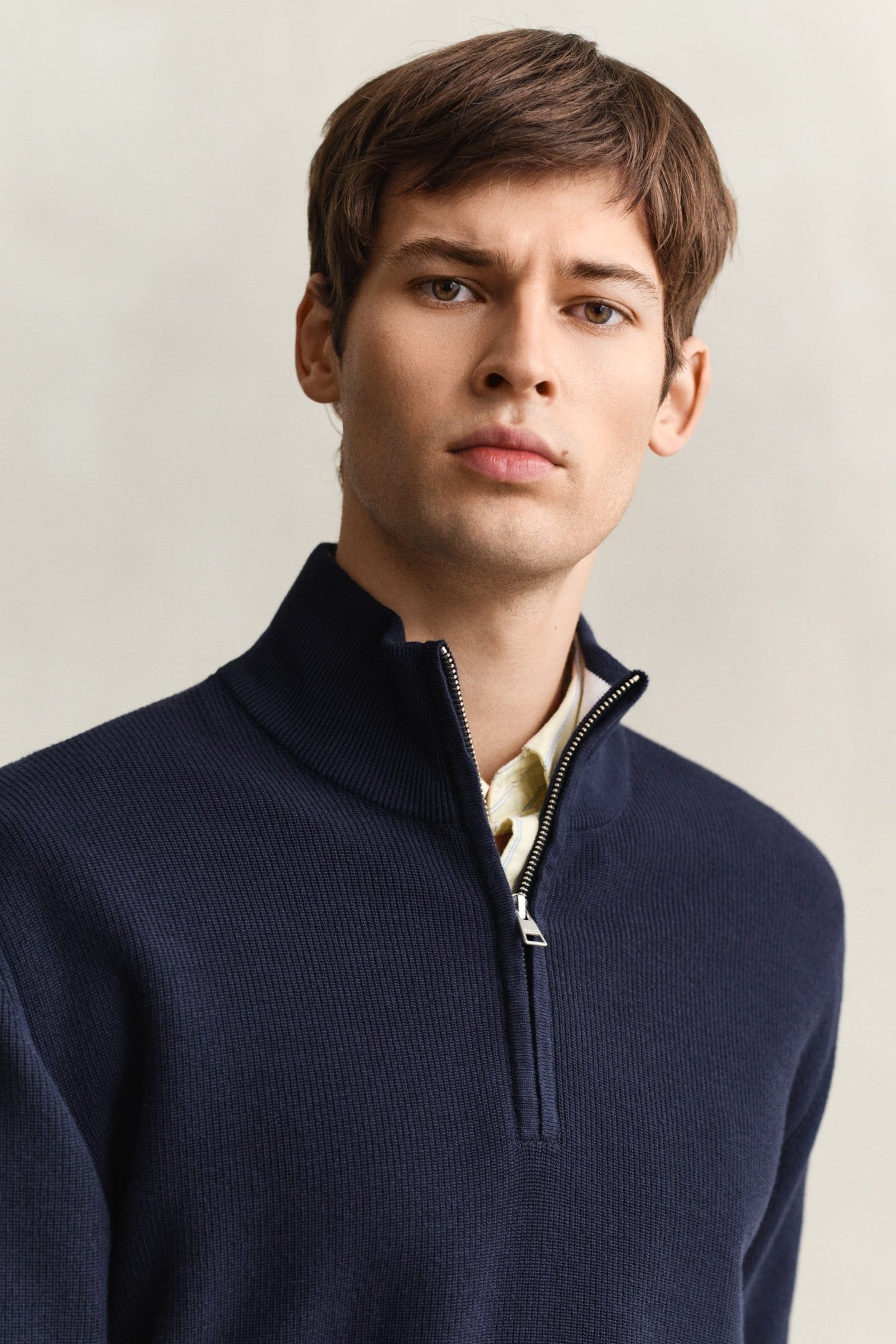 COTTON RIB HALF ZIP EVENING BLUE 5