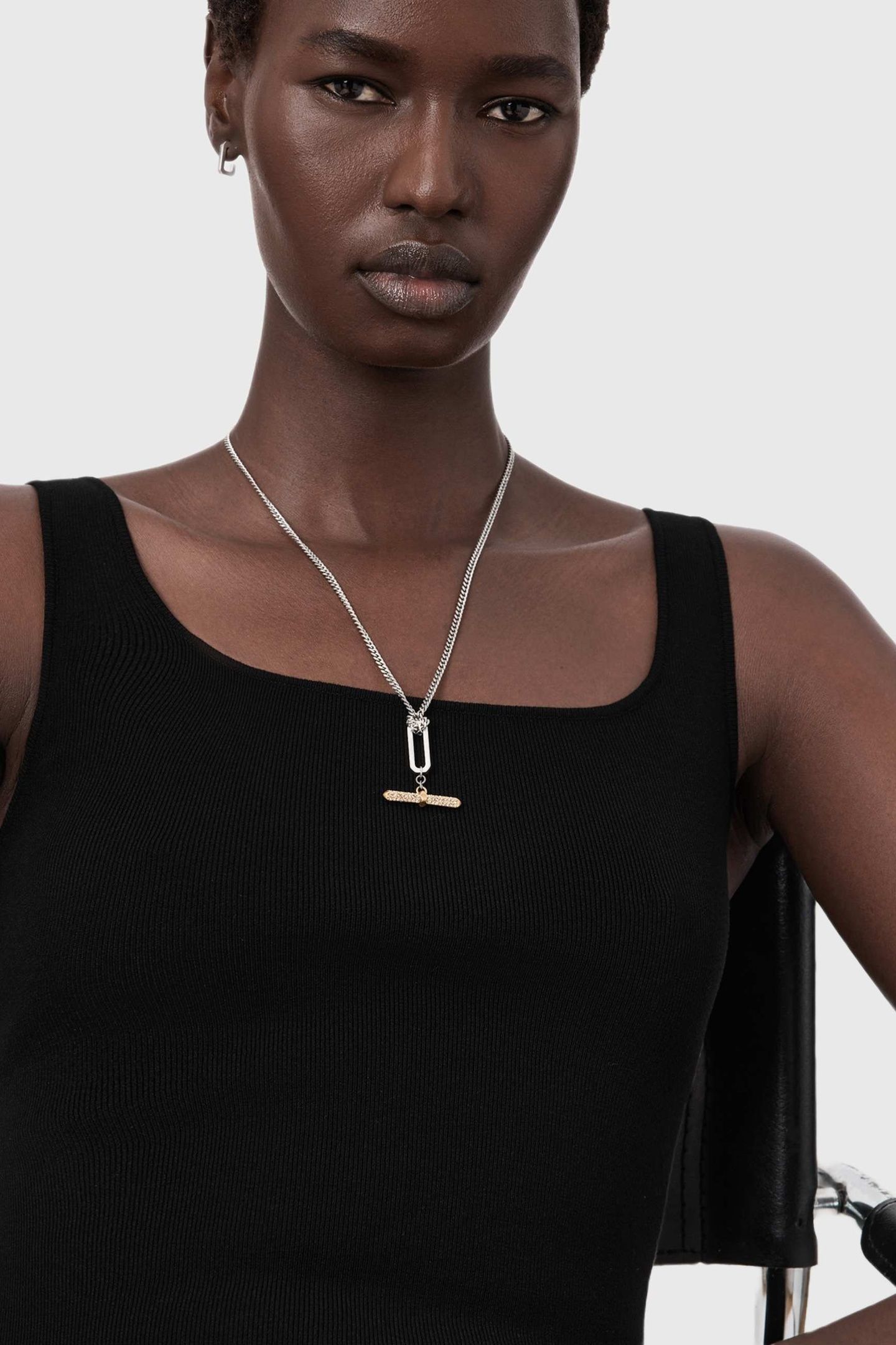 APRIL T BAR NCKLC WARM SILVER/BRASS 4