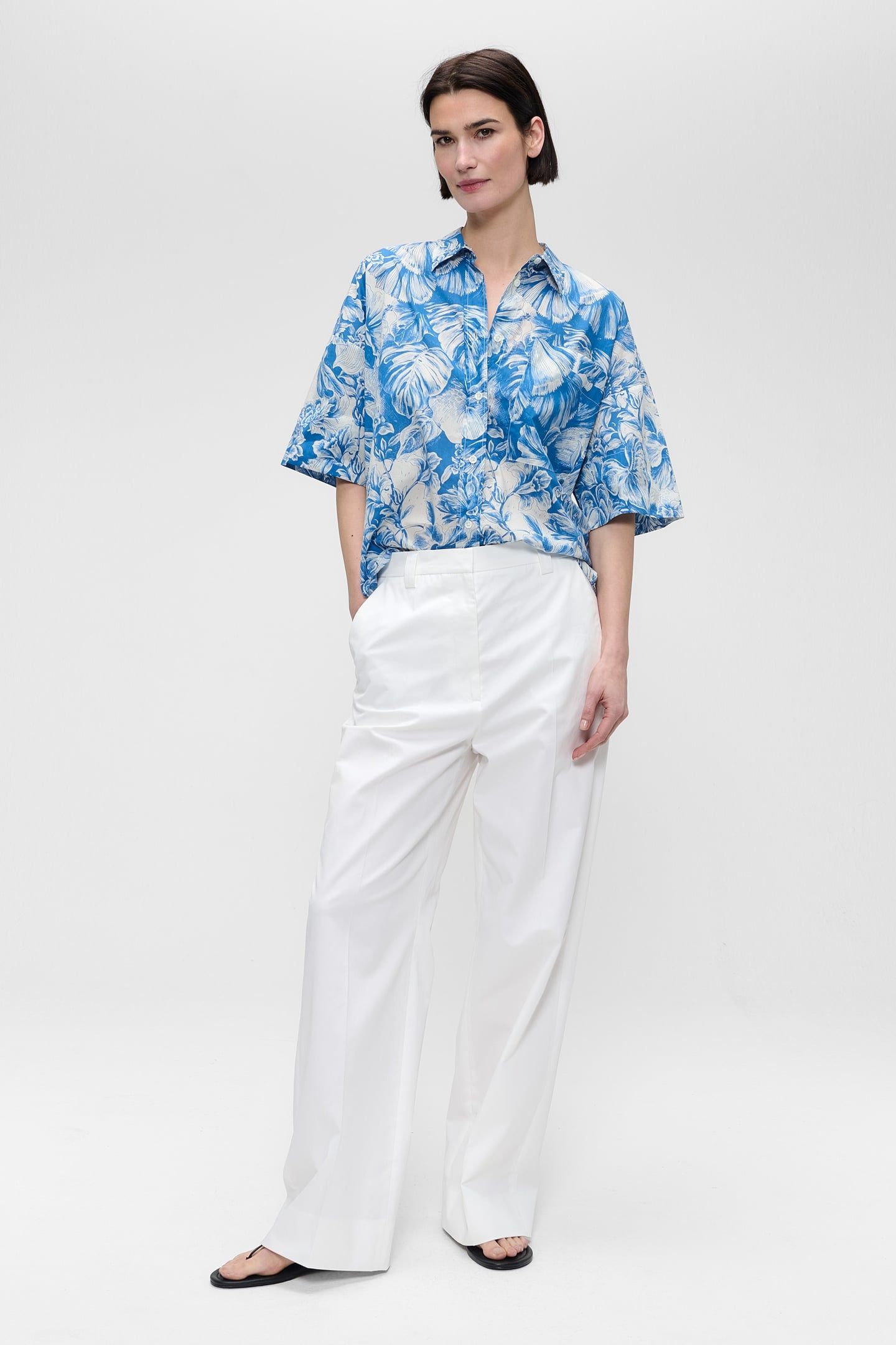 BOXY PRINTED SHIRT WATER BLUE 1