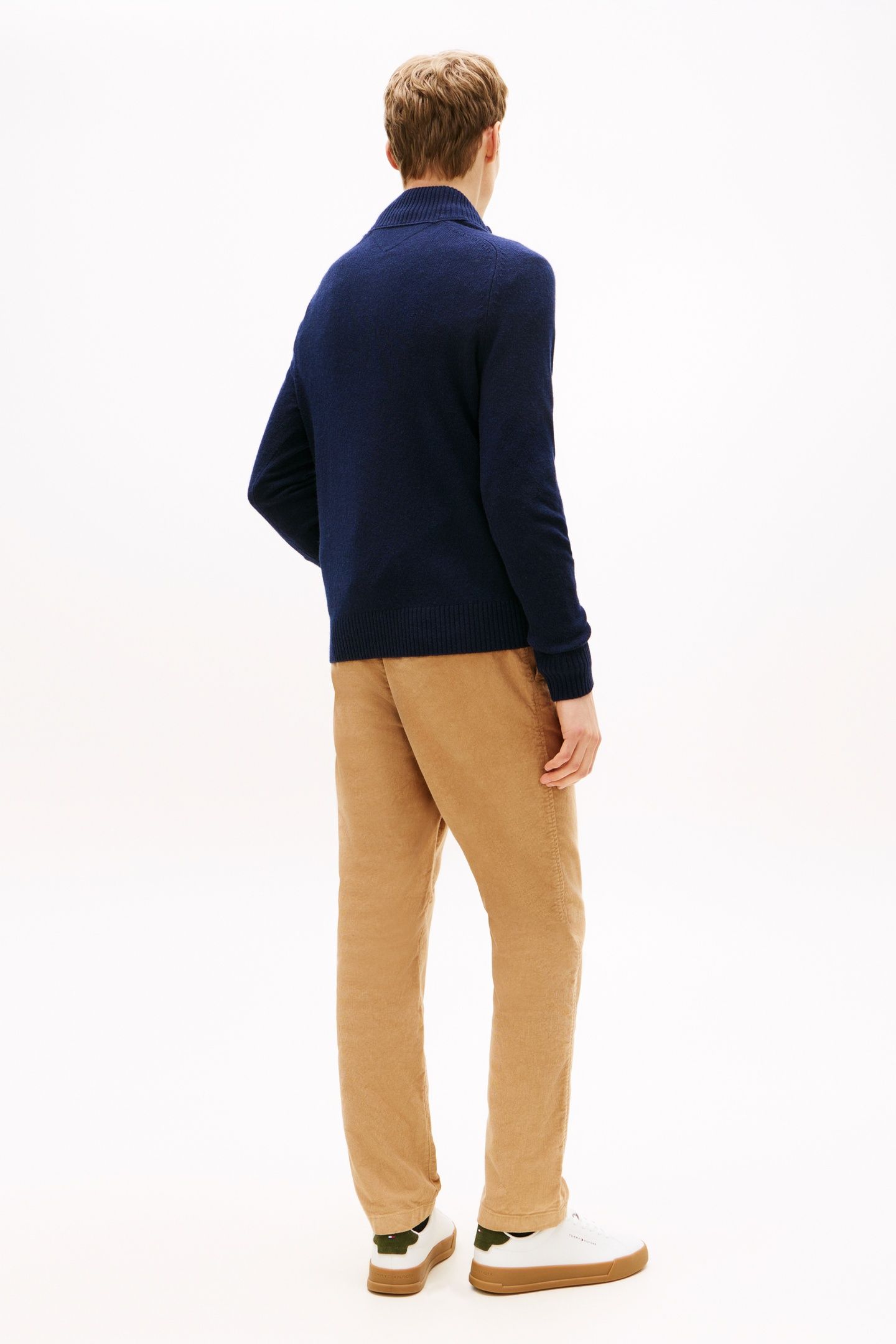 LAMBSWOOL ZIP MOCK NAVY BLUE 6