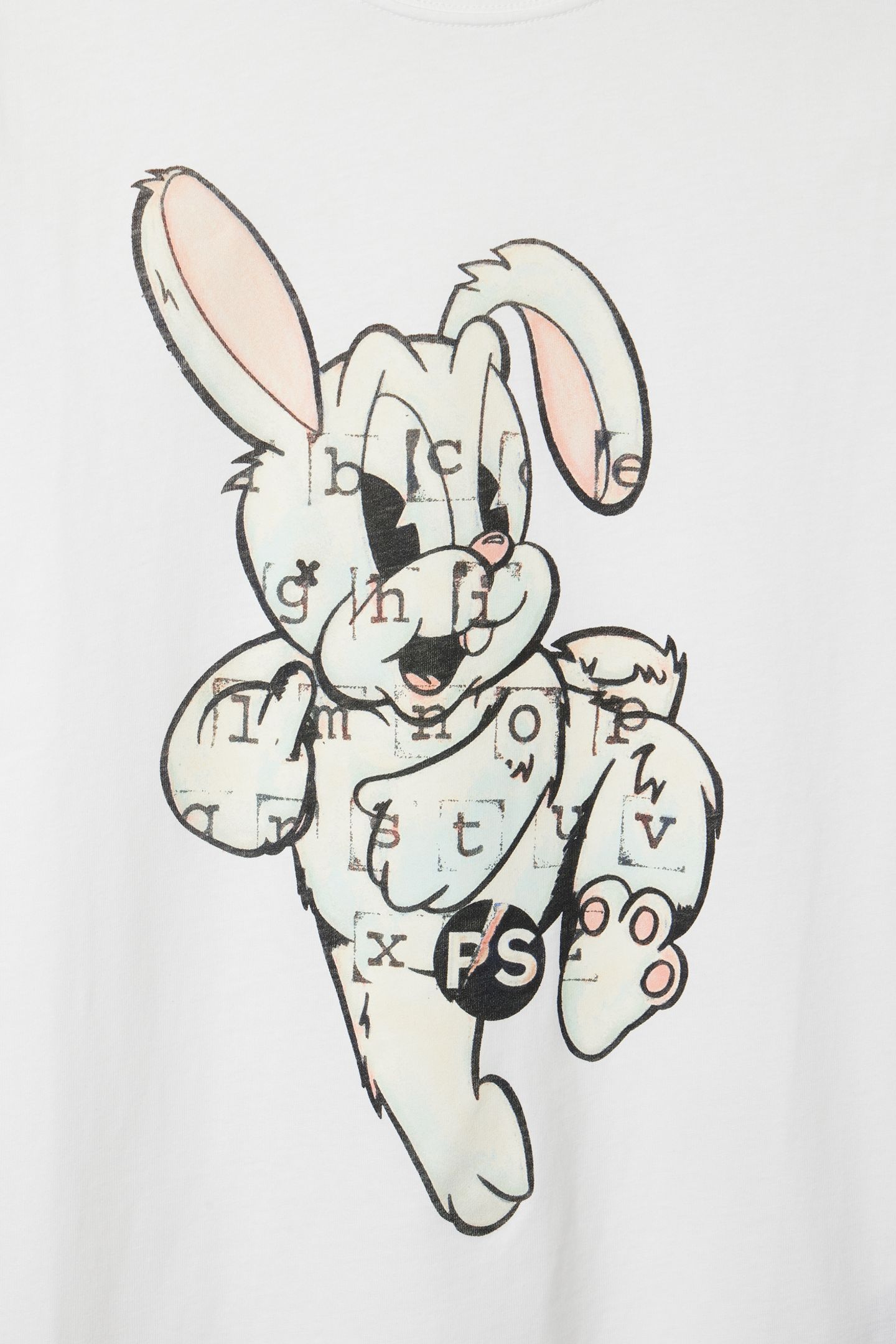 MENS SLIM FIT SS T SHIRT BUNNY WHITE 5