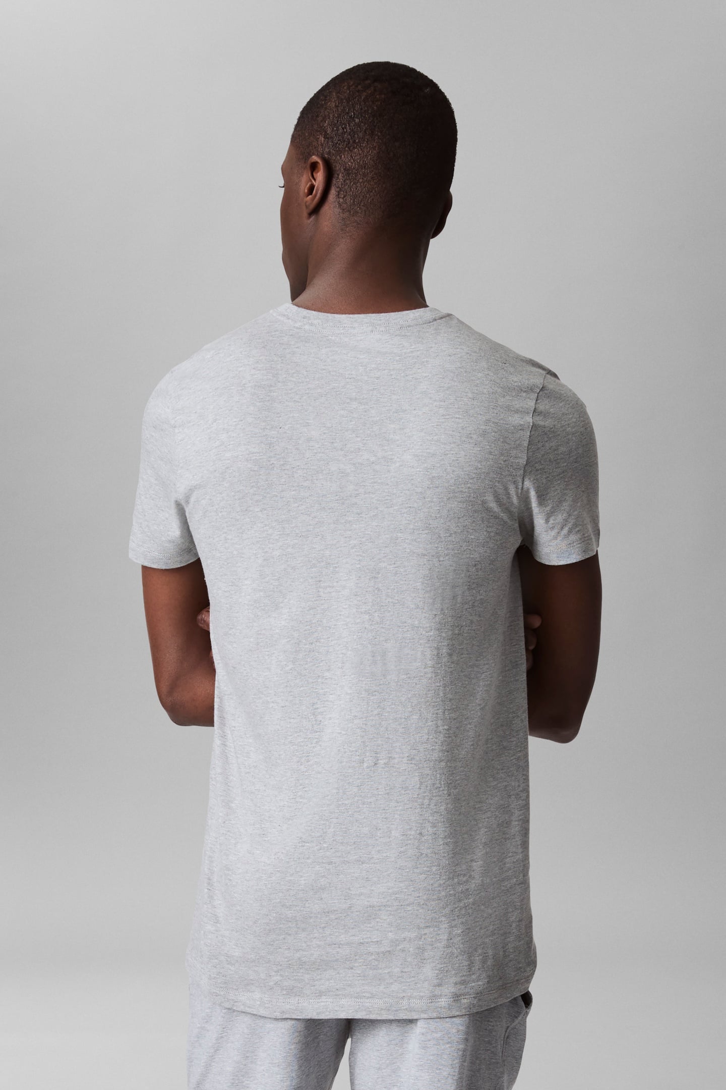 S/S CREW NECK 3-PABLACK/GREY HEATHER/WHITE 3