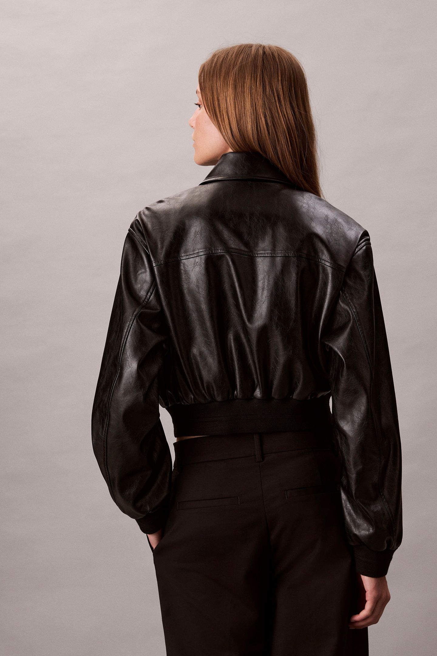 CROPPED CRINKLE JACKET BLACK 2