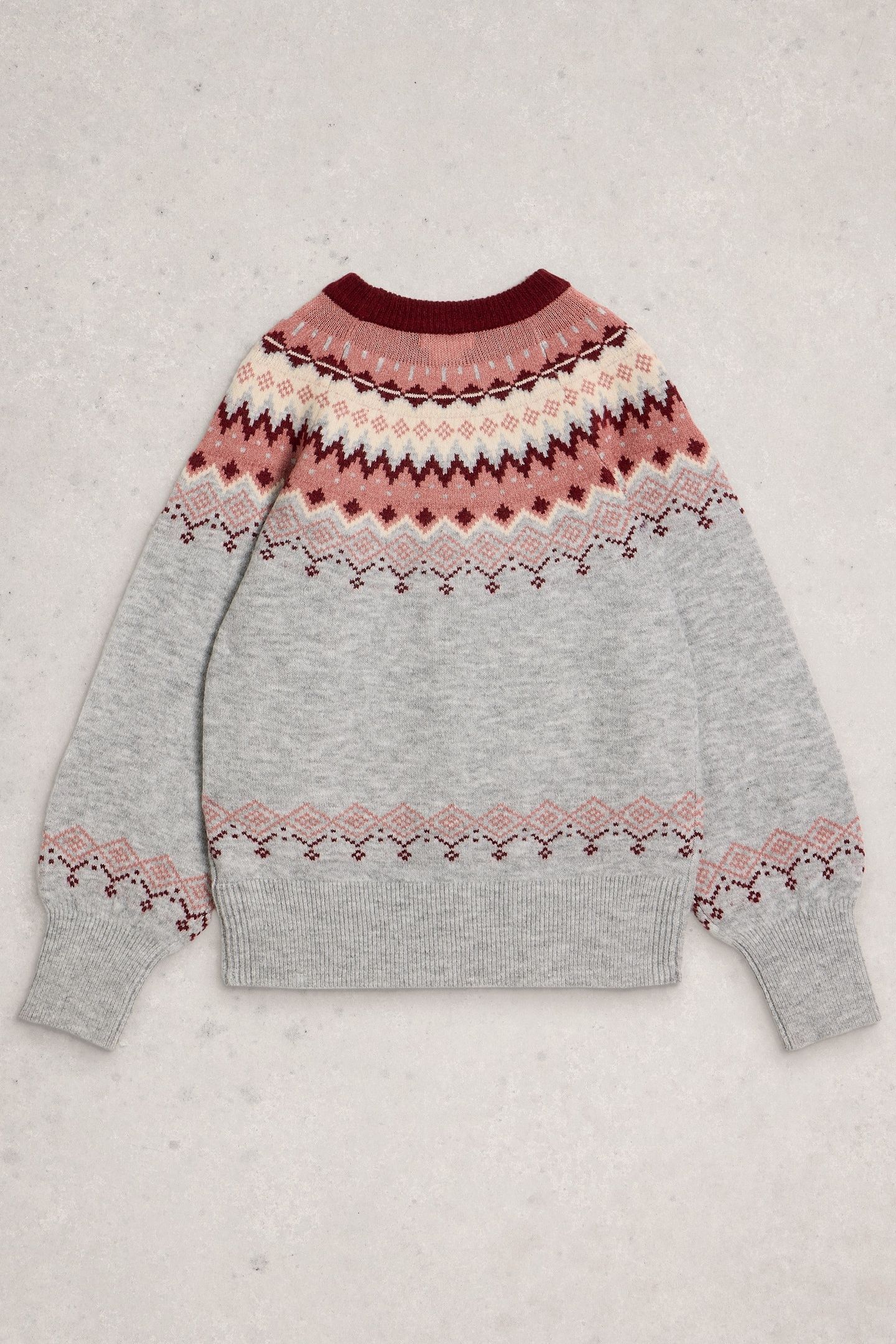 FAIRISLE CREW NECK JUMPER GREY MULTI 2