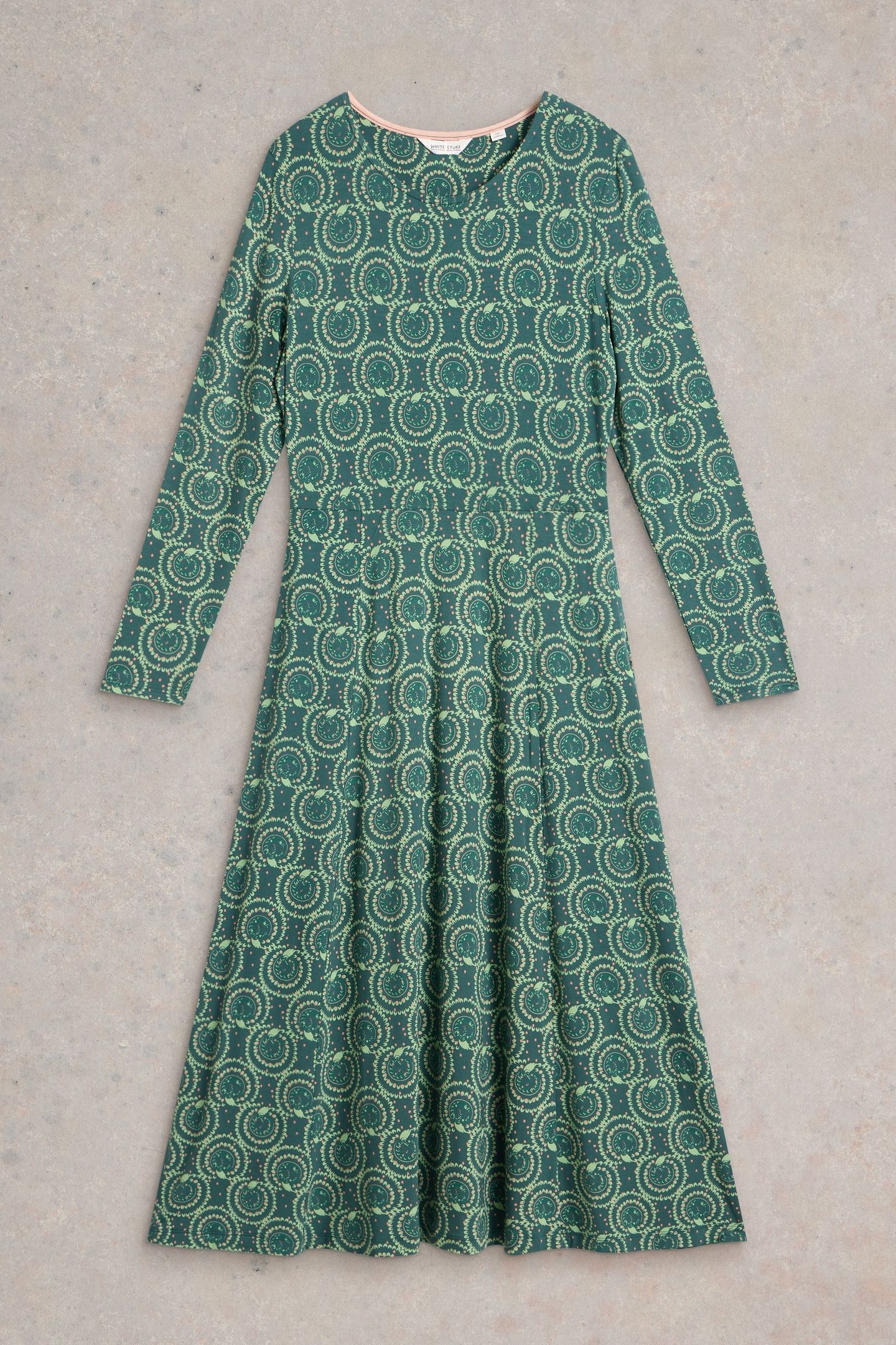 MADELINE JERSEY DRESS TEAL PRINT 4