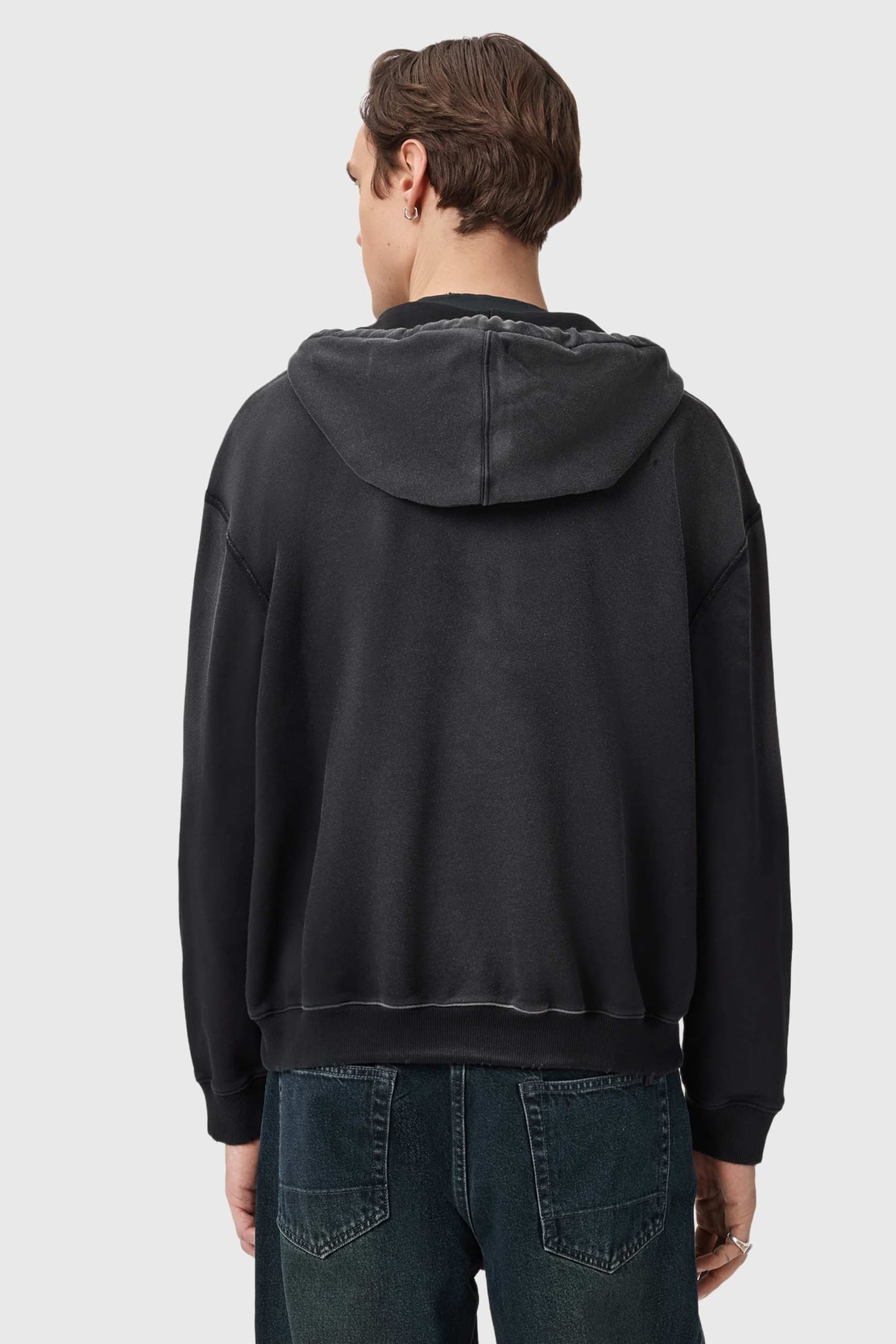 ROQUE ZIP HOODY WASHED BLACK 5