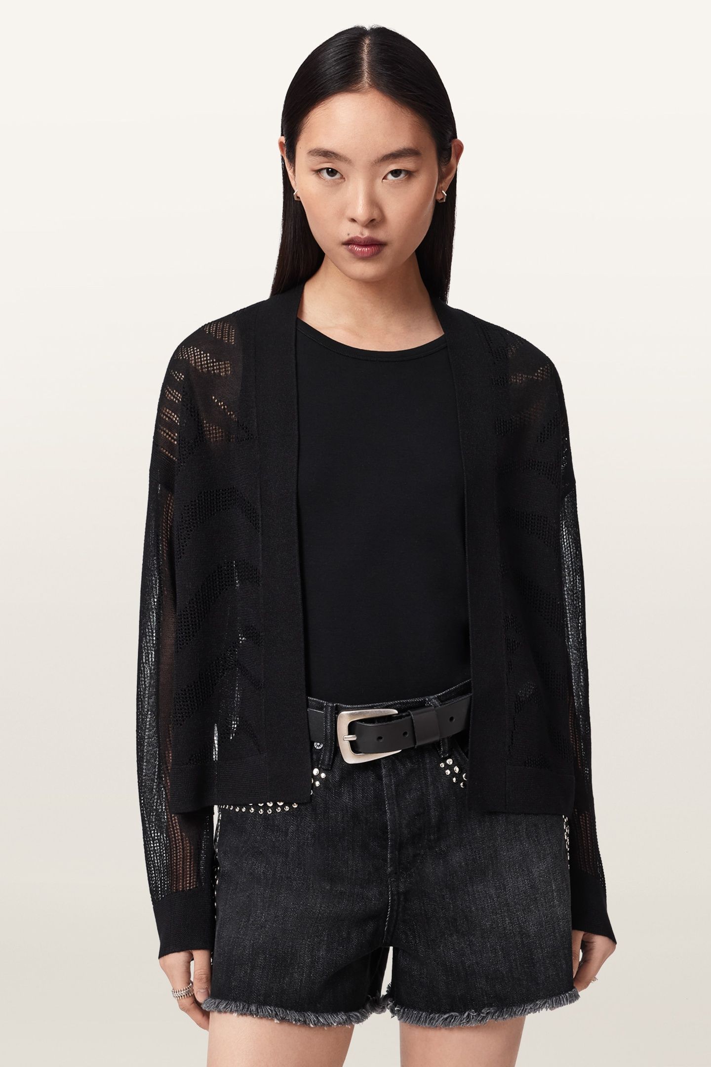 MISHA CROP CARDIGAN BLACK 2