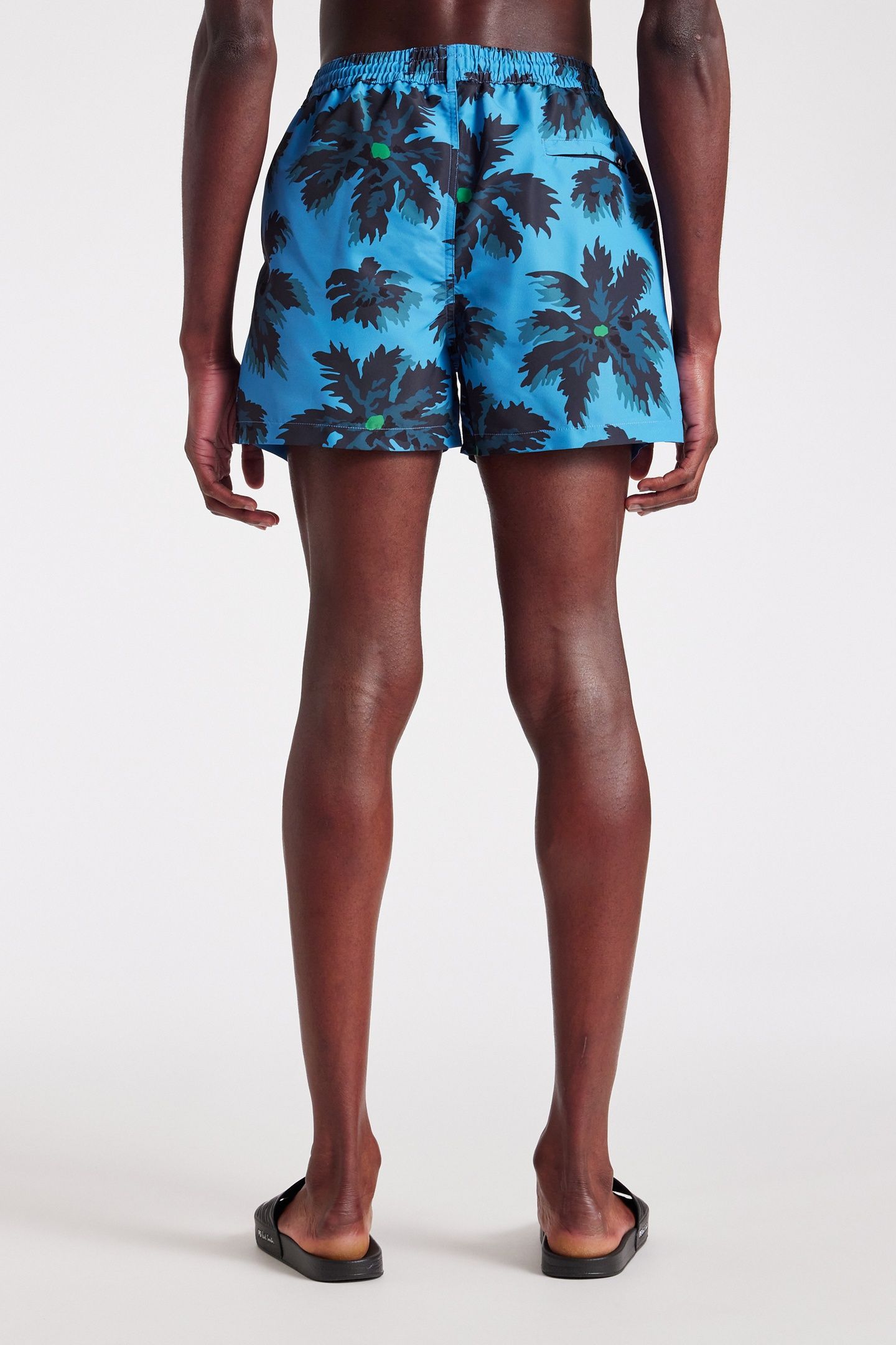 MEN SWIM SHORT PALM BURST NAVY 3