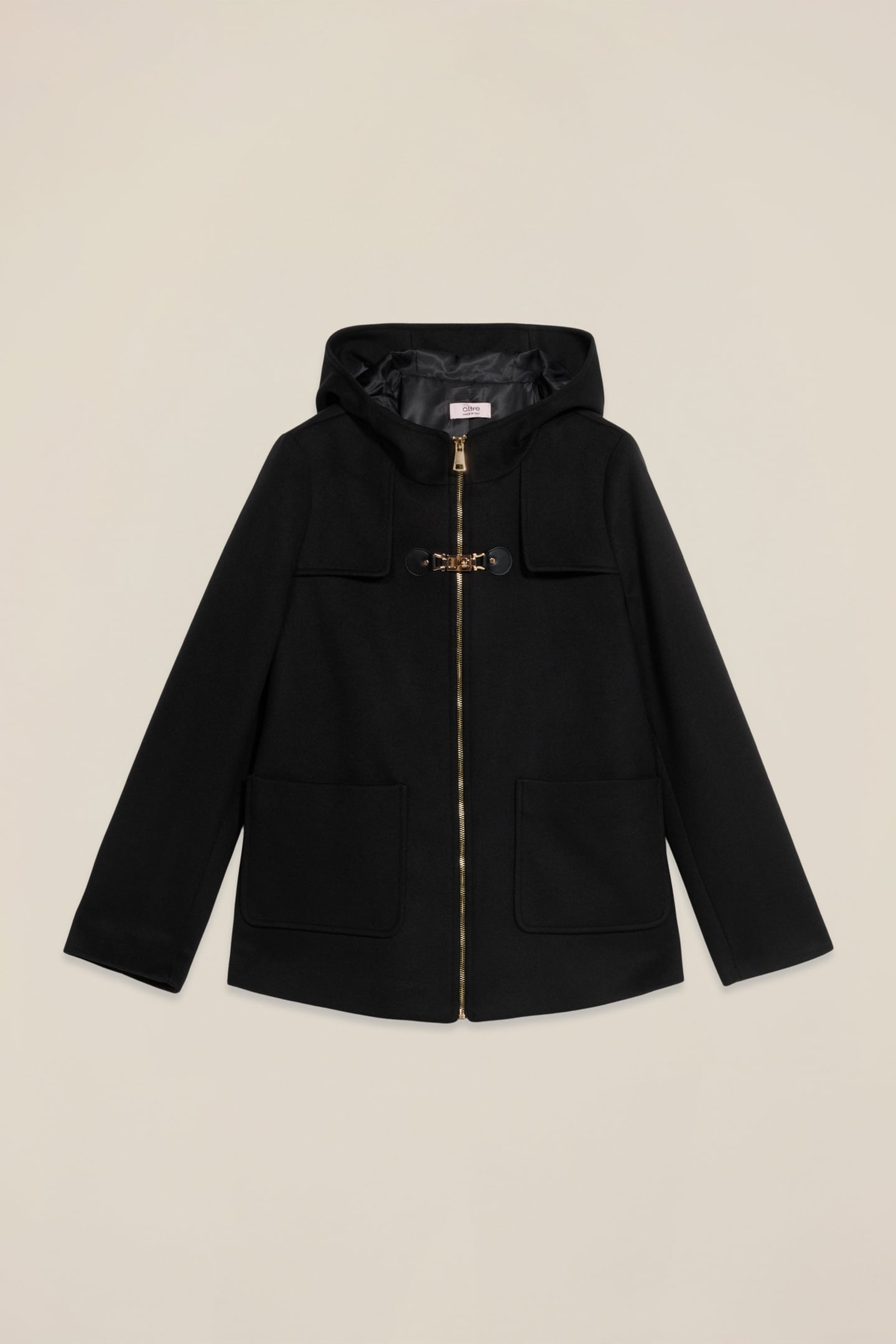 HOODED JACKET WITH BUCKLE BLACK 4