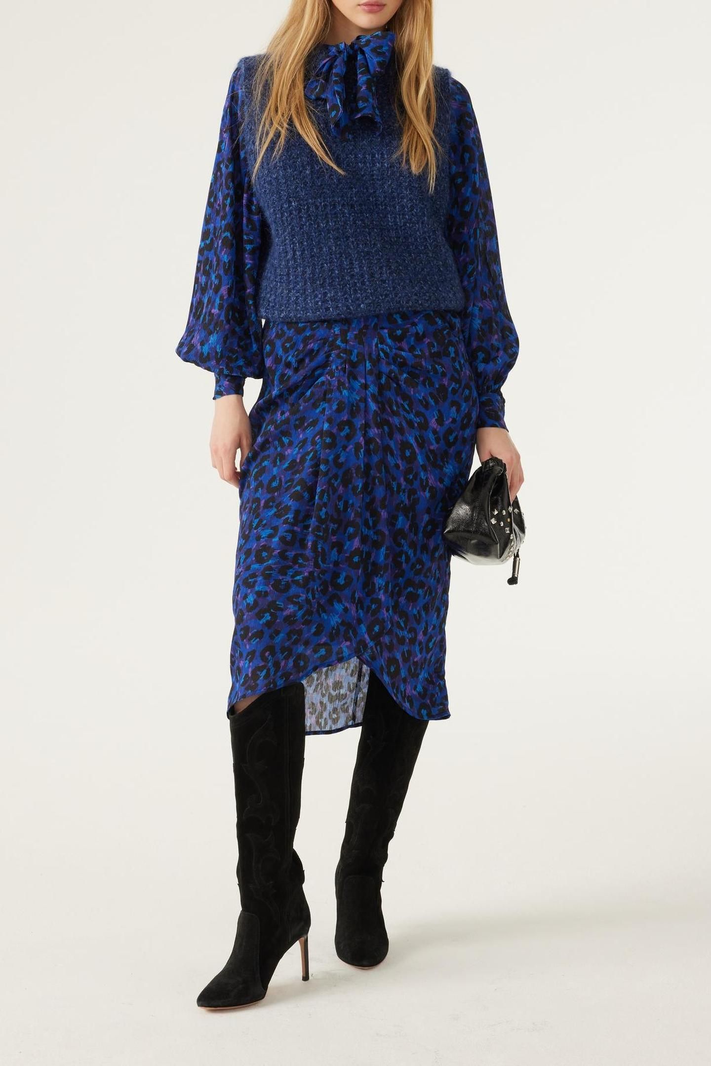 MID-LENGTH SKIRT BLUE 1