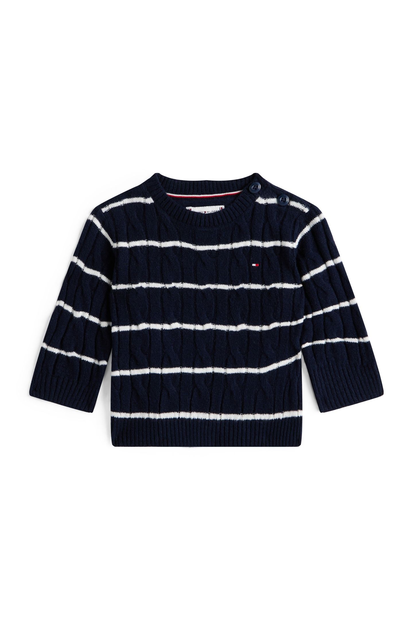 NEWBORN CABLE SWEATER DARK BLUE 1