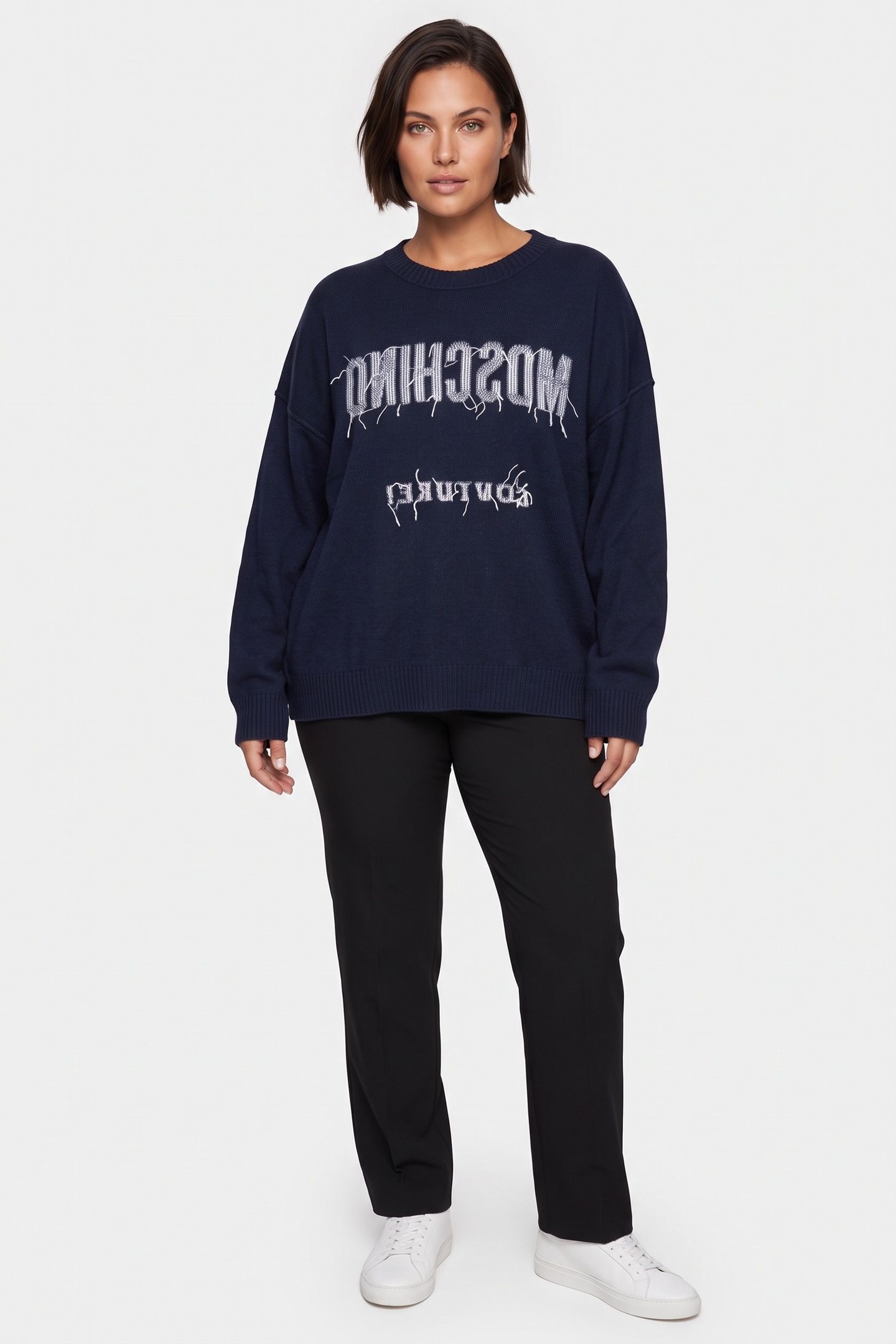 WOOL PULLOVER INSIDE OUT LOGO BLUE 1
