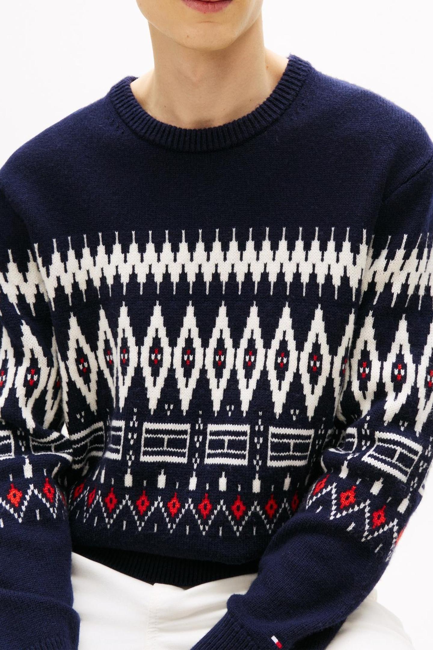 PLACED FAIRISLE WOOL DESERT SKY/IVORY PETAL 5