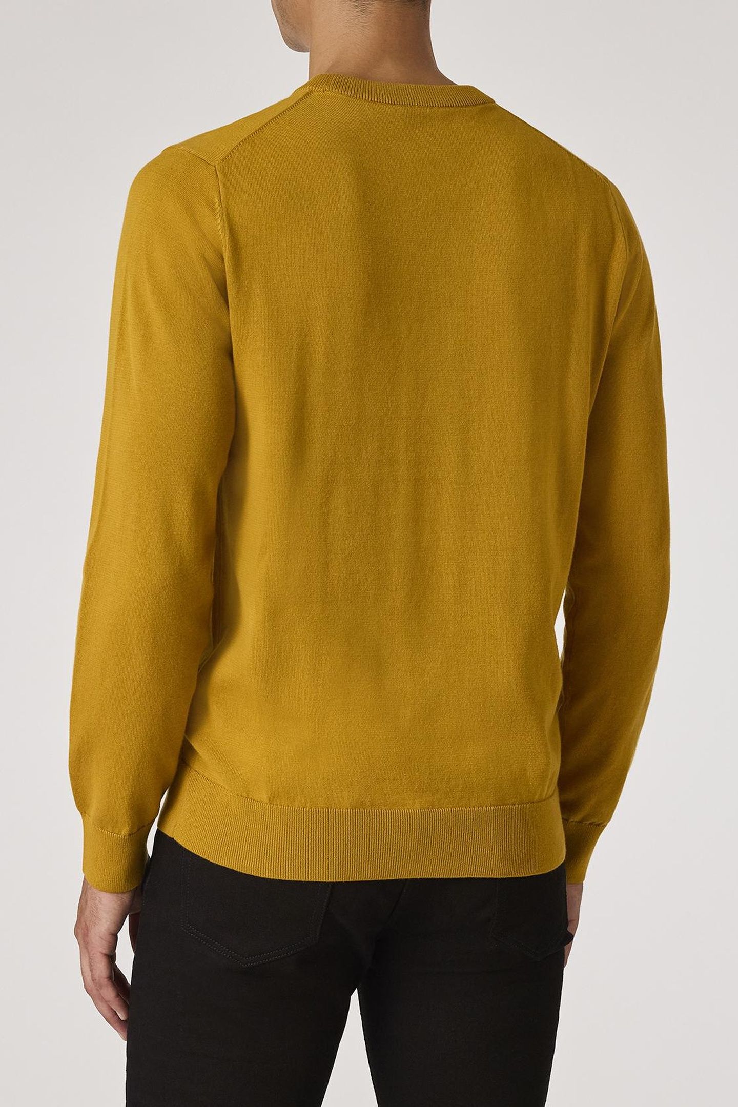 MENS SWEATER CREW NECK ZEB BAD OCHRE YELLOW 3