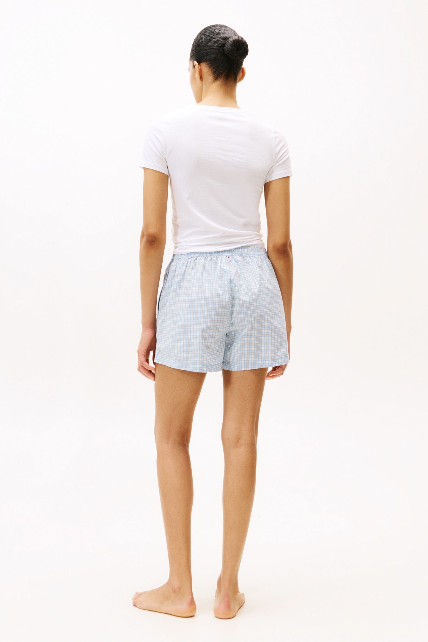 PLAID PRT POPLIN SHORT MINI PLAID CLOUDY BLUE 2