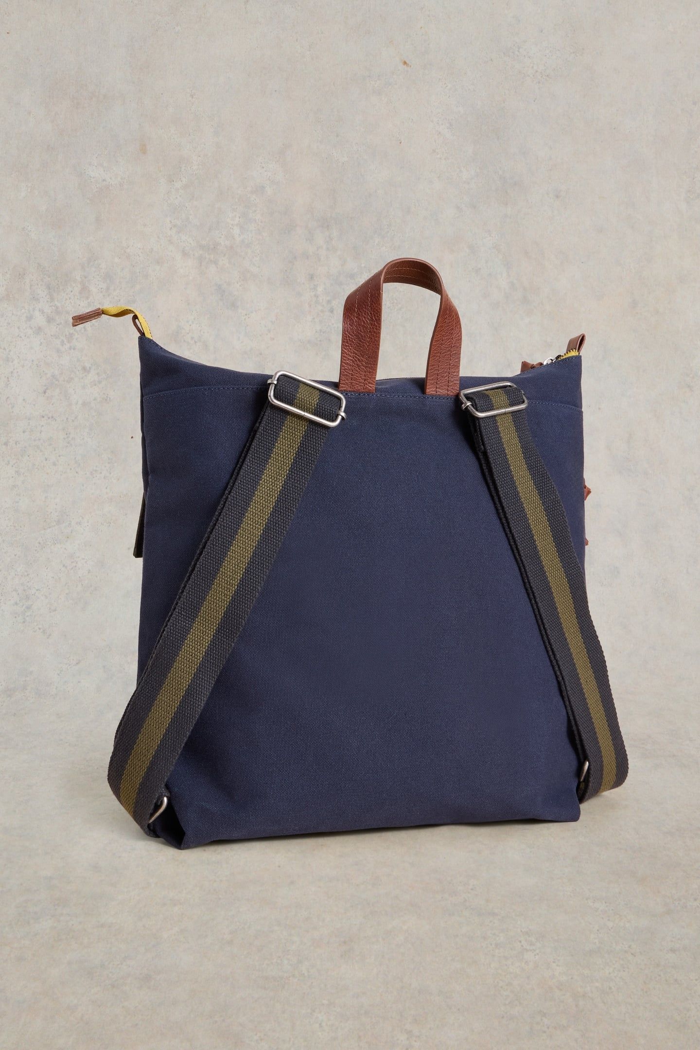 THEO UTILITY CANVAS BACKPACK NAVY MULTI 2