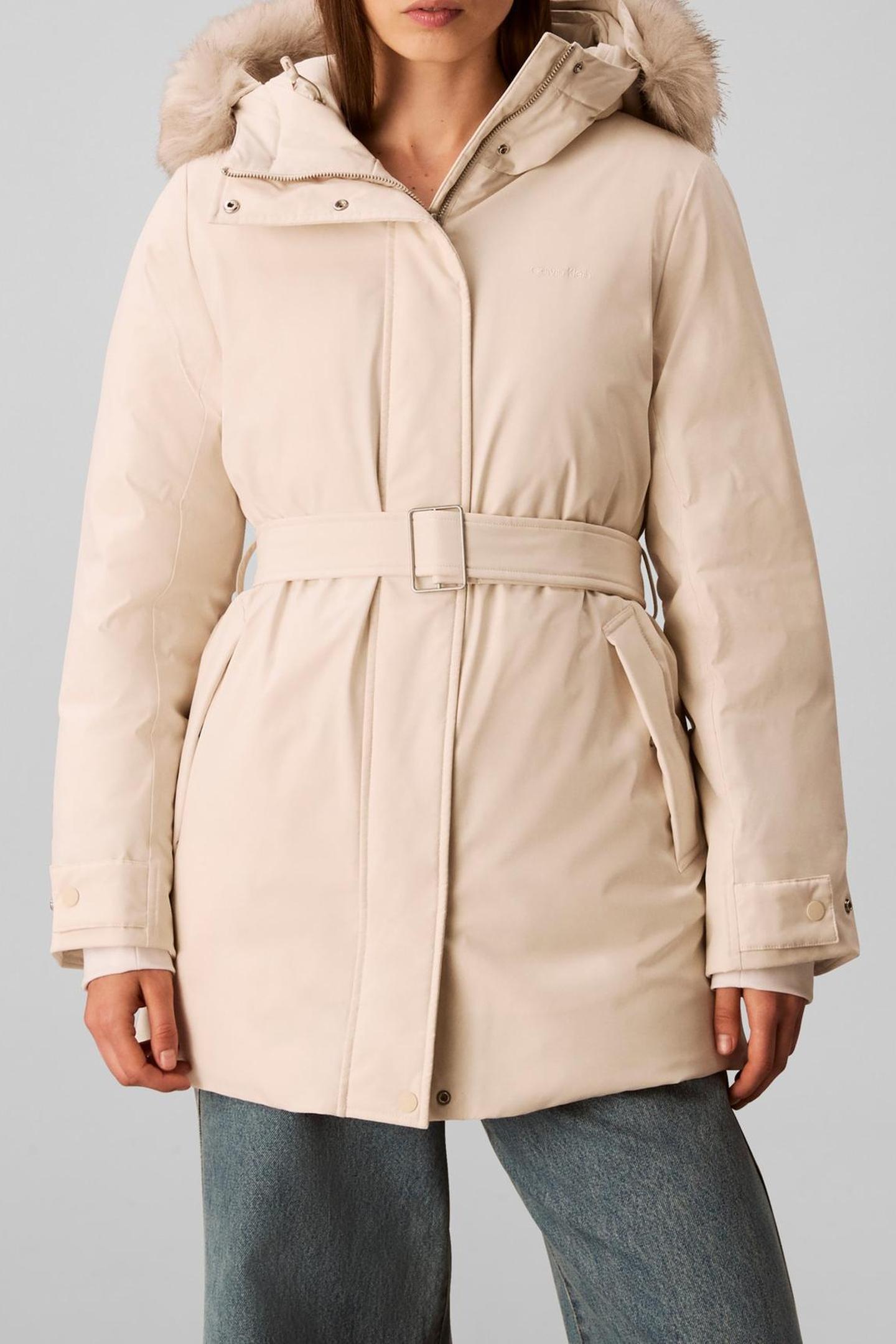 BELTED MATTE QUILTED COAT CHALK 2