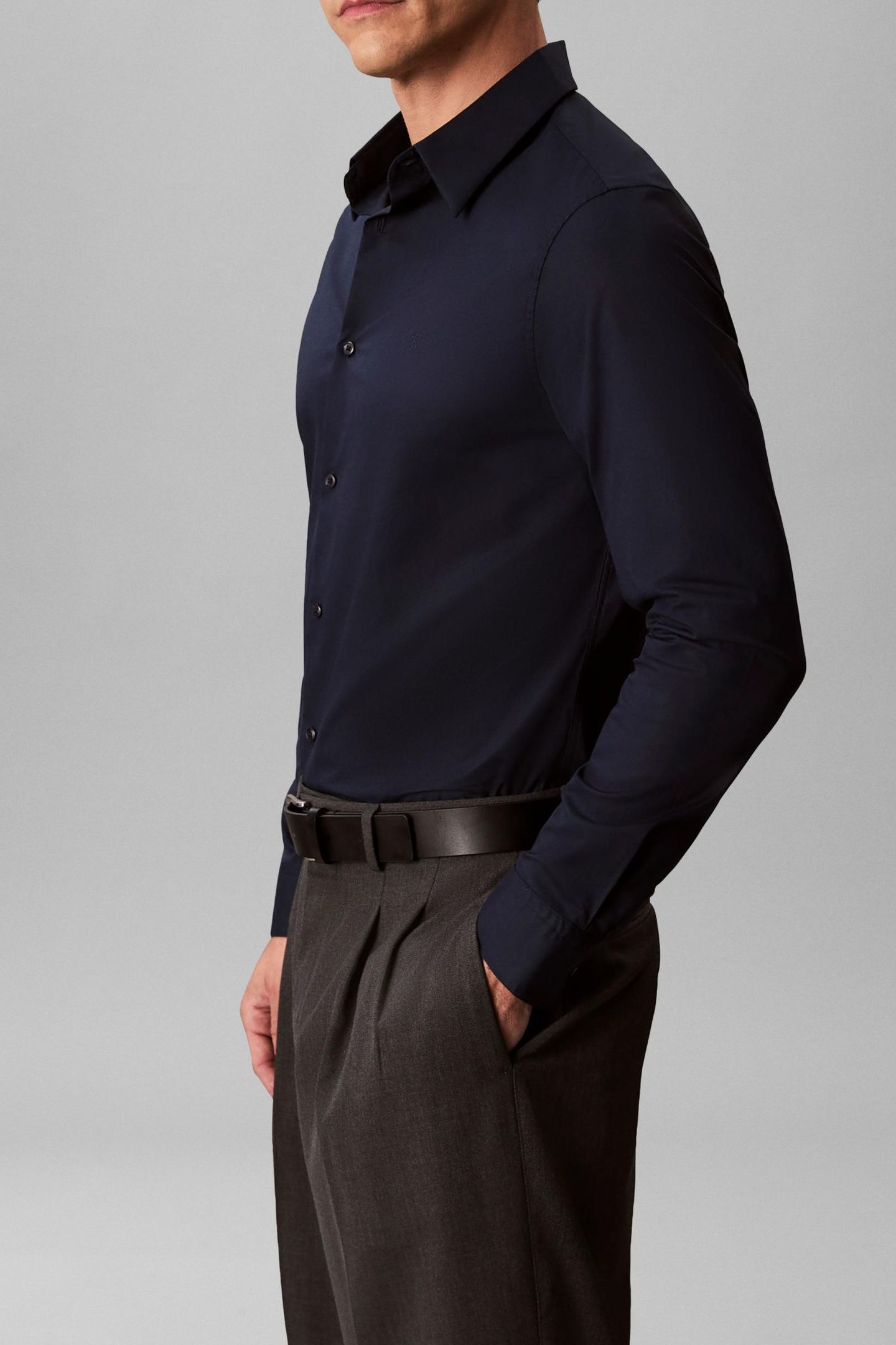 LS SOLID STRETCH SHIRT DARK SAPPHIRE 5