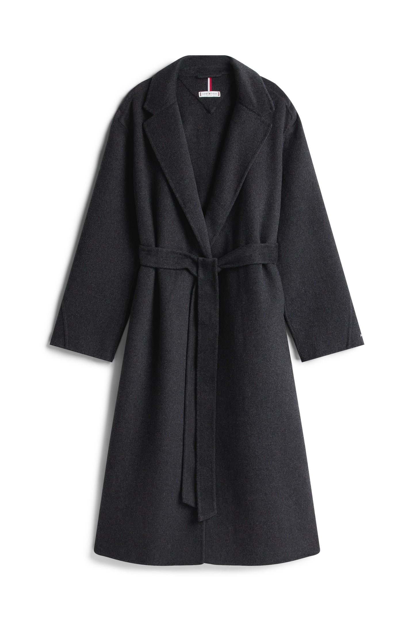 DF WOOL REG BELTED COAT DARK GREY HEATHER 3