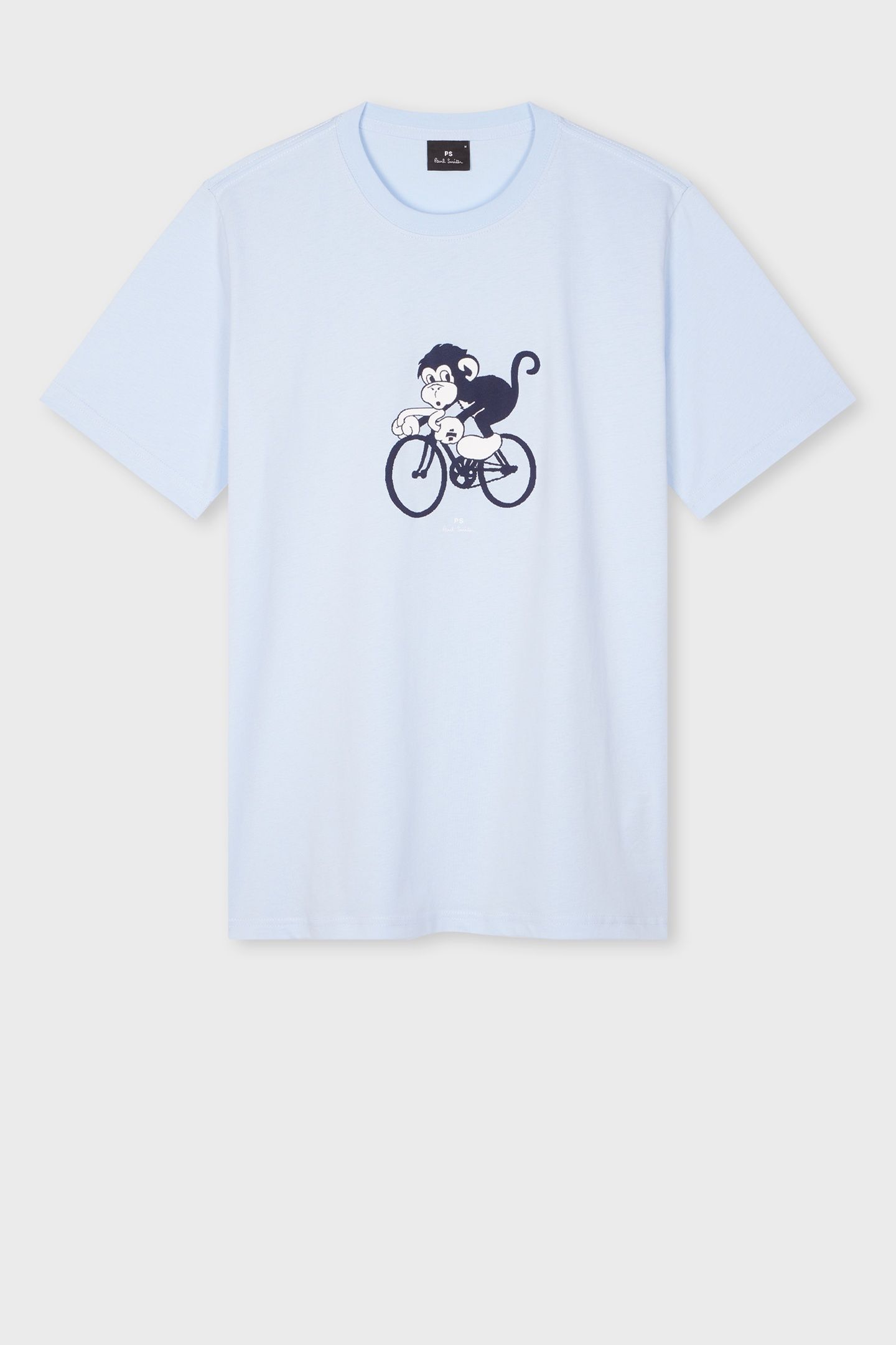 MENS REG FIT TSHIRT BIKE MONKEY LIGHT BLUE 4