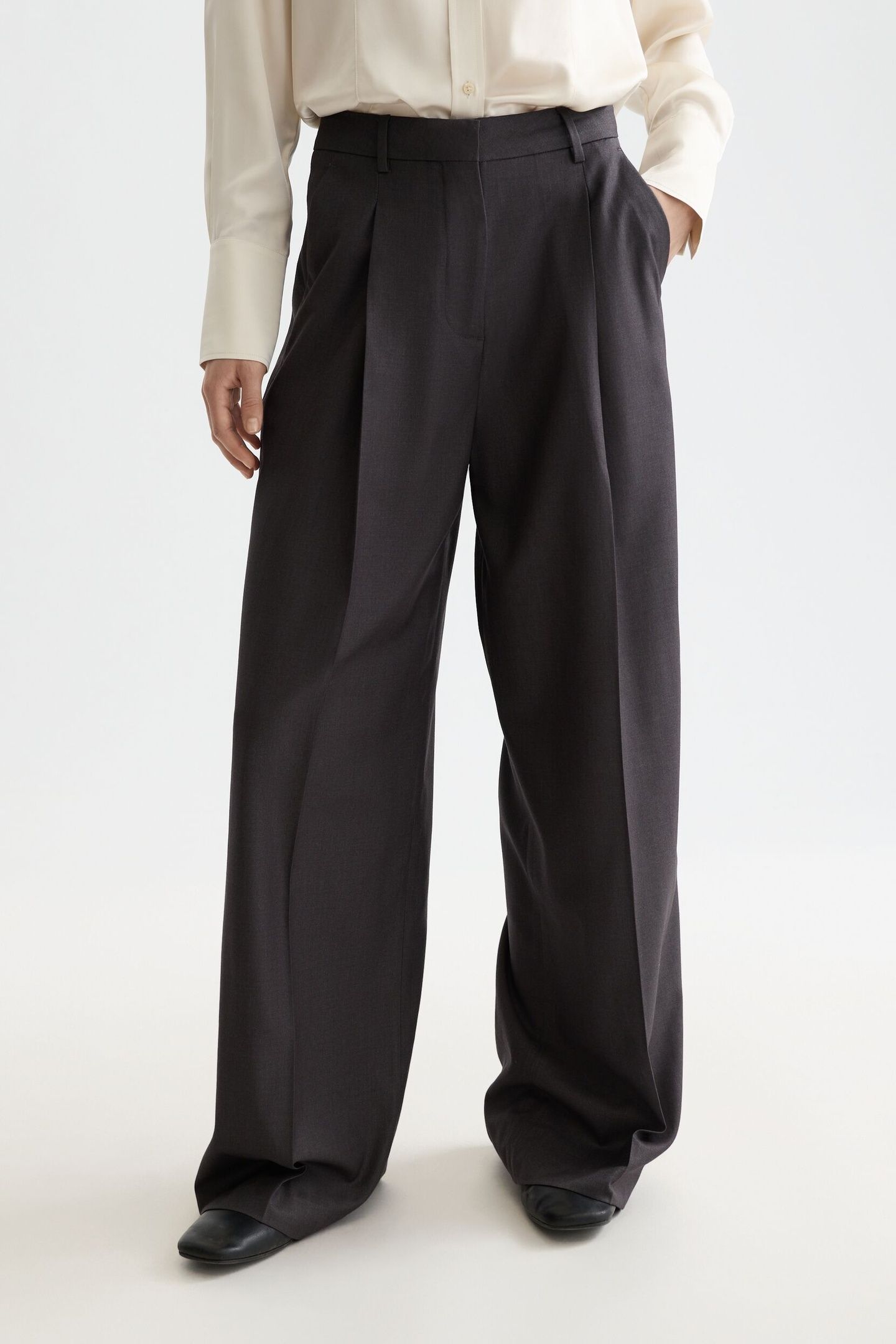 ROSE TAILORED PANT CHARCOAL MELANGE 1