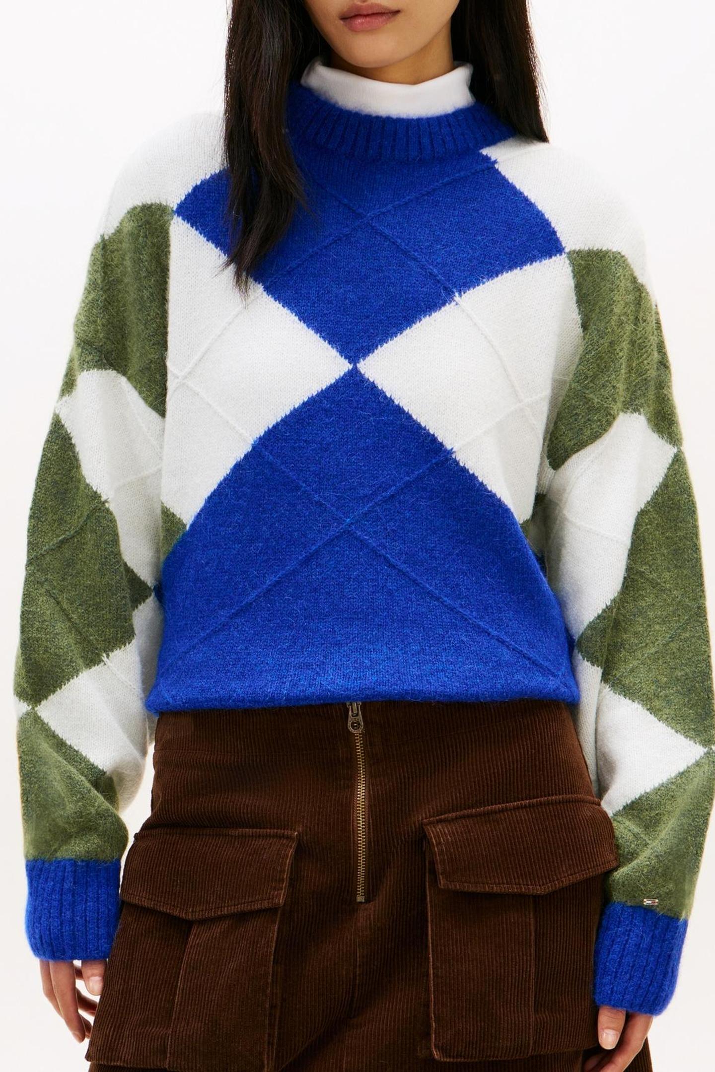 ALPACA BLEND ARGYLE ARGYLE COBALT/DEEP EVERGREEN 1