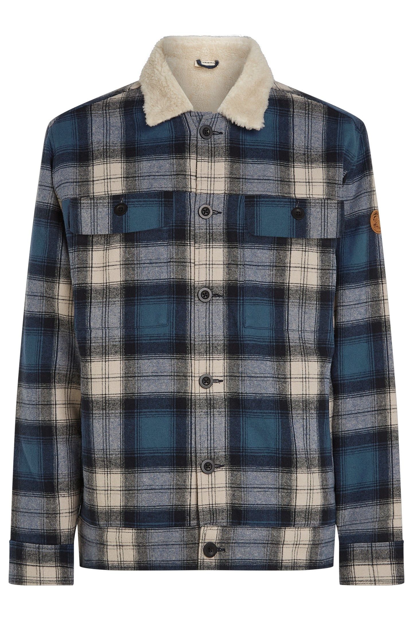 O'RIGINALS FLEECE LINED JACKET MOZART BLUE CHECK 4