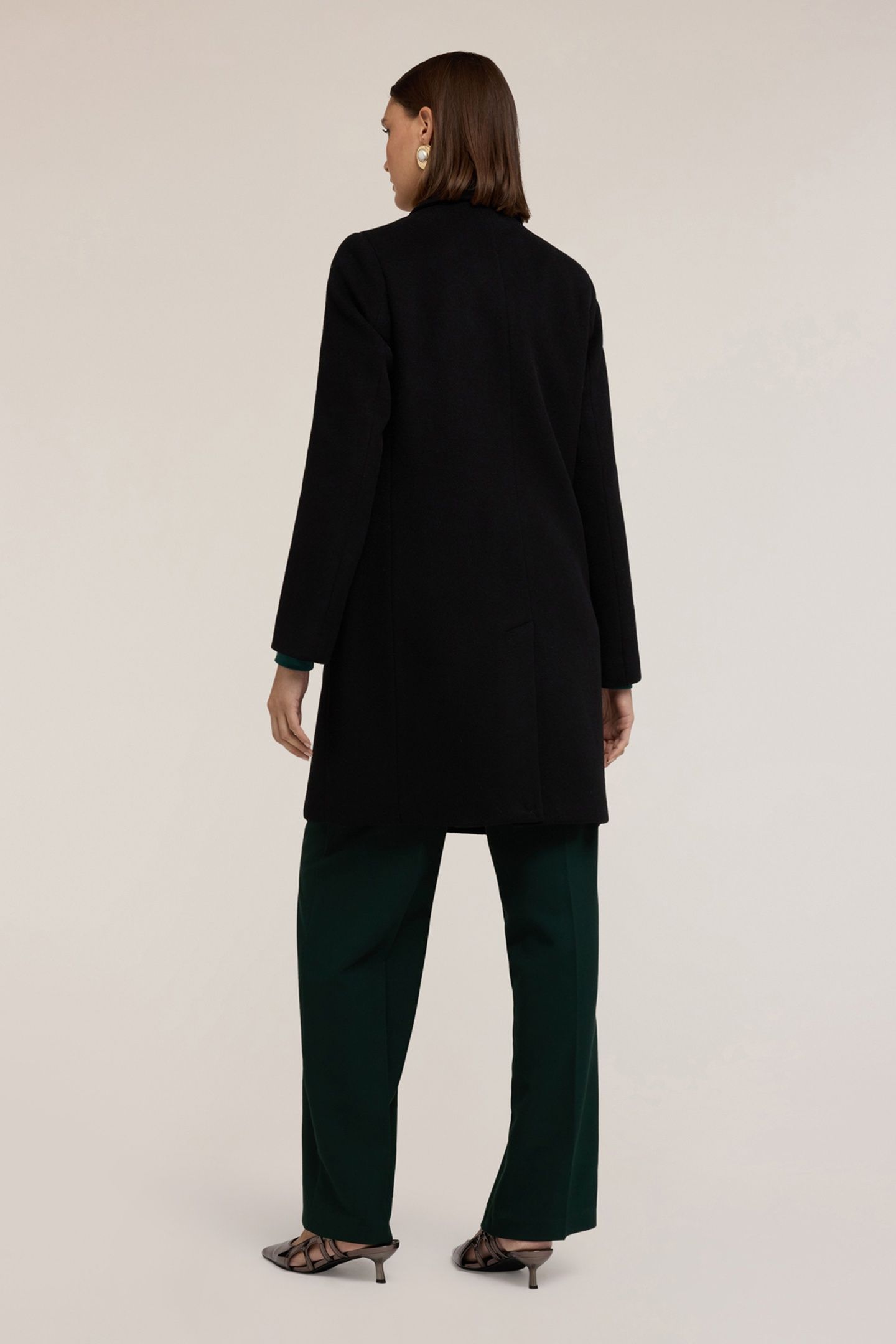 KNITTED WOOL BLEND COAT BLACK 3