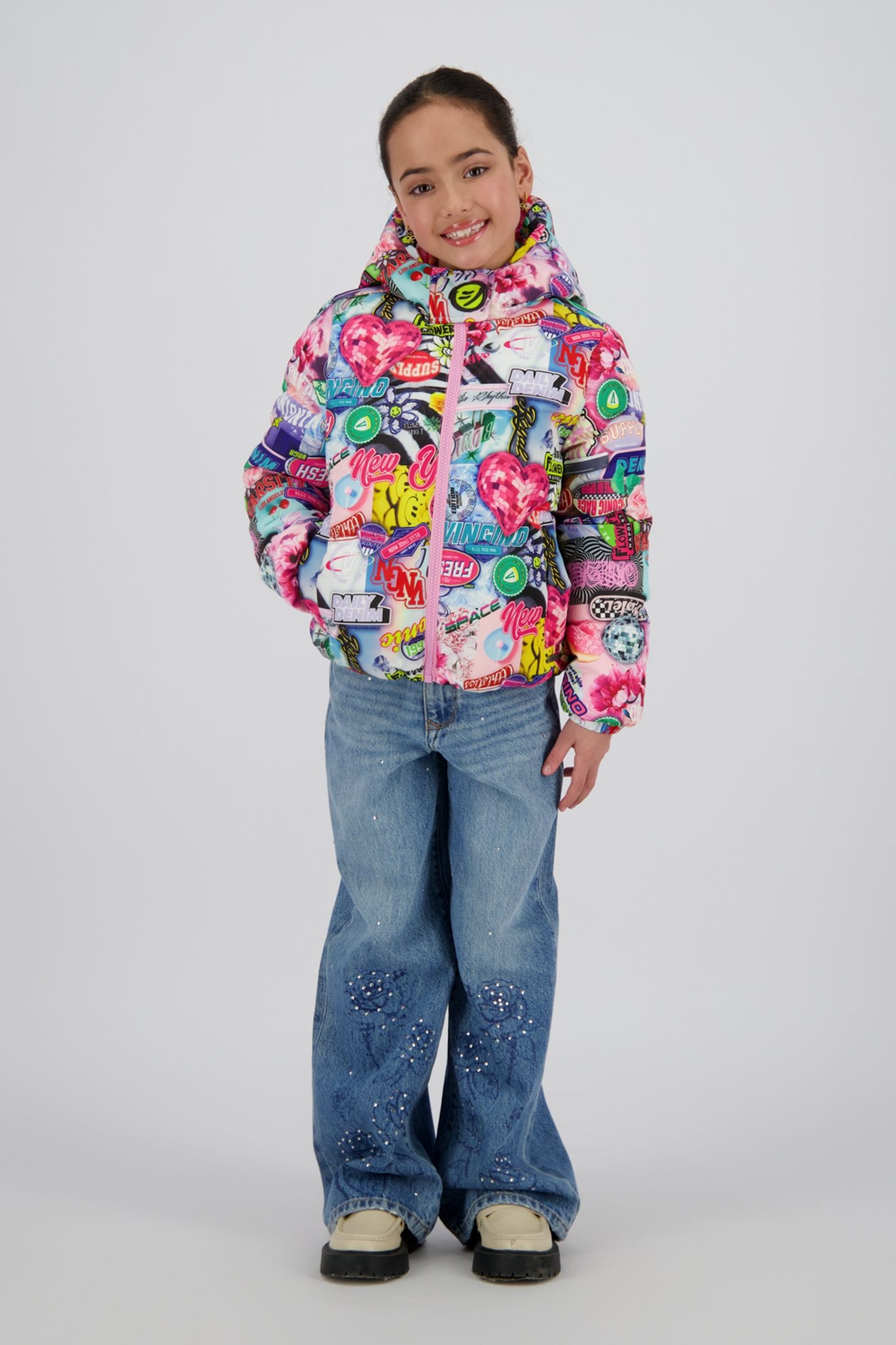 GIRLS TIGELLE JACKET OUTDOOR MULTICOLOR PINK 1
