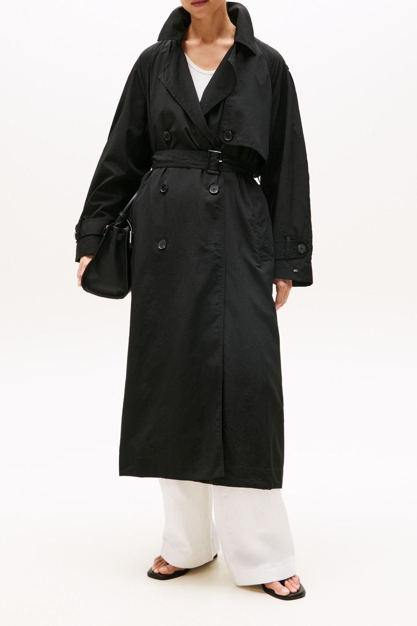 LW NYLON OVERSIZED TRENCH BLACK 1