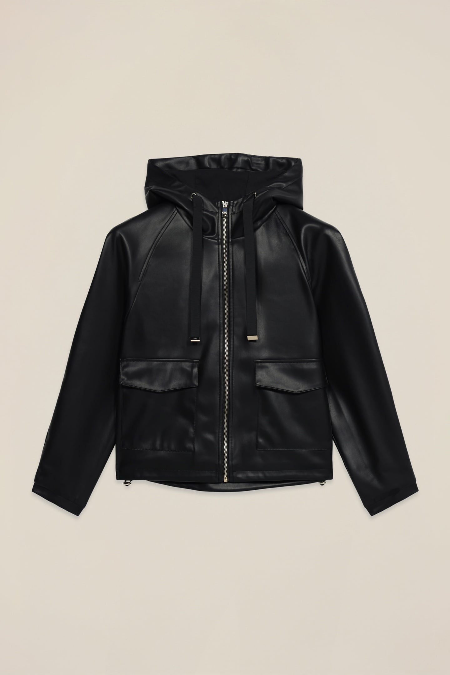 SHORT JACKET WITH HOOD AND ZIP BLACK 7