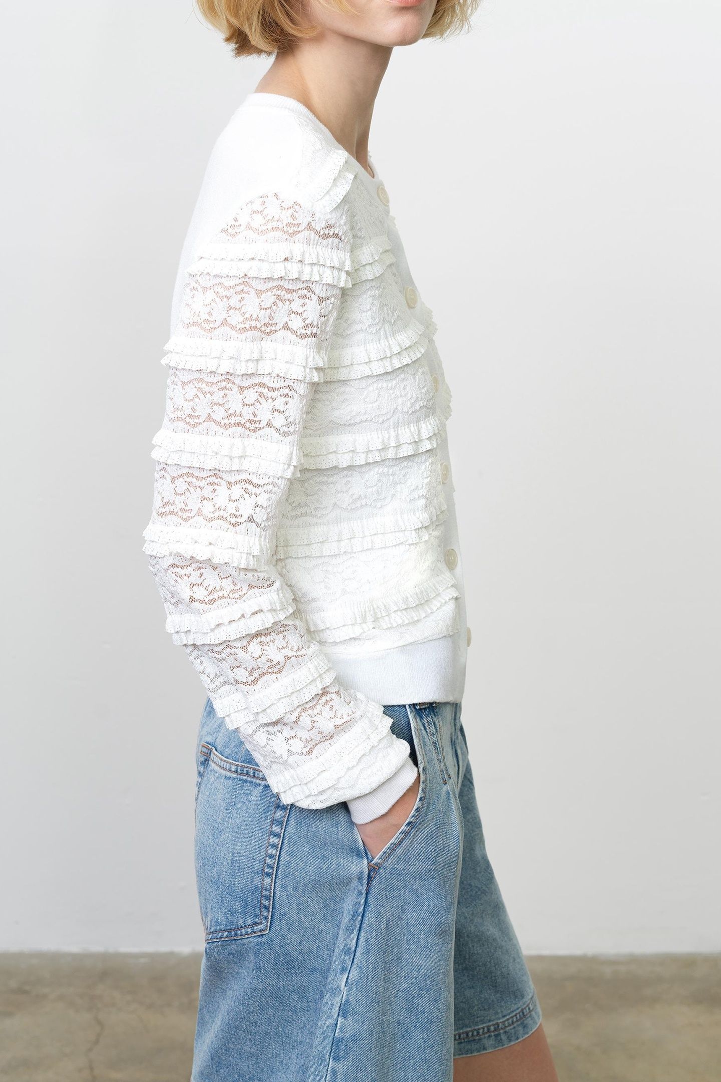 KRISTA LACE MIX CARDIGAN SUMMER WHITE 5