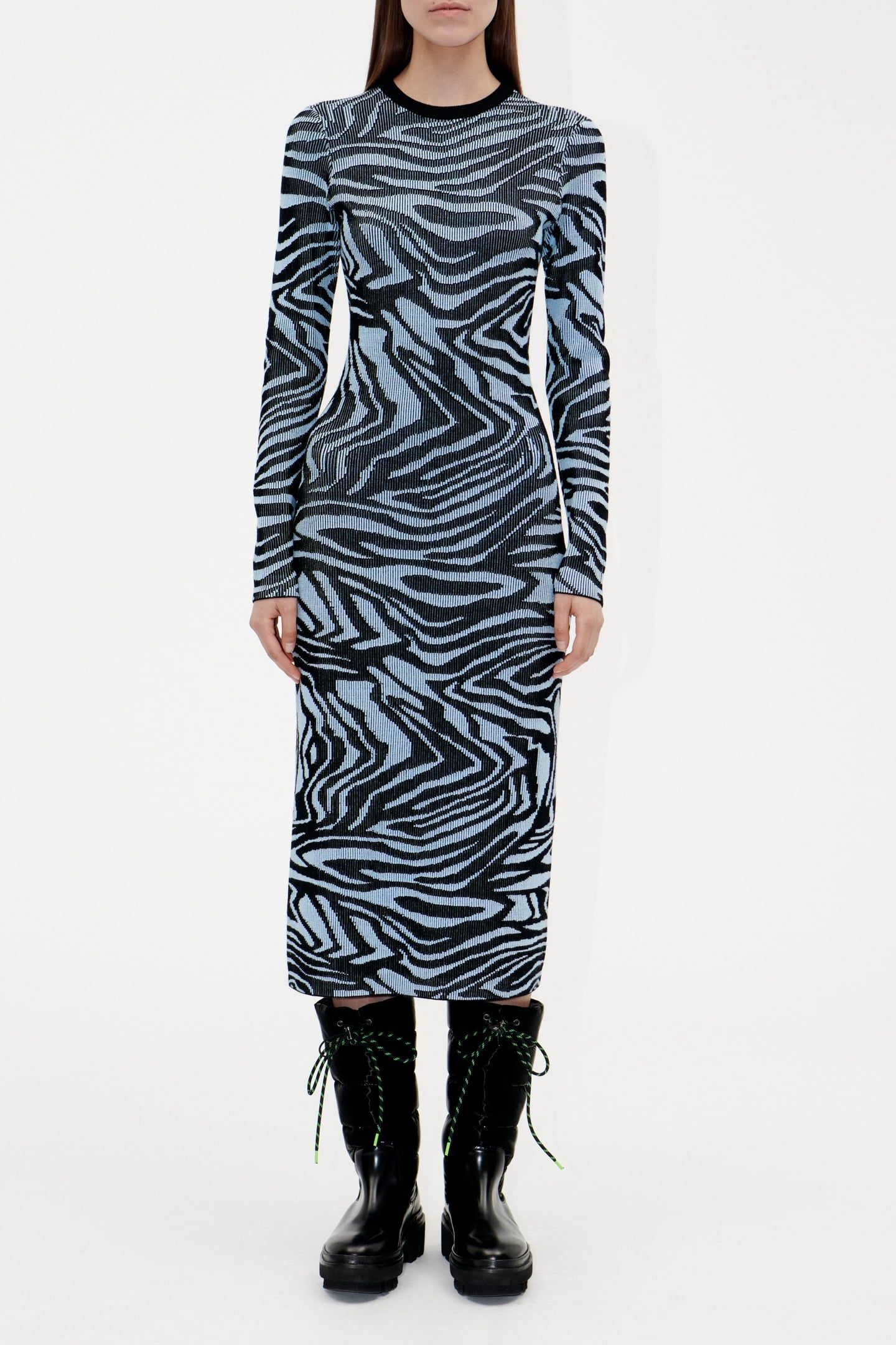 CHIARA KNIT DRESS MOIRÉE BLUE 1