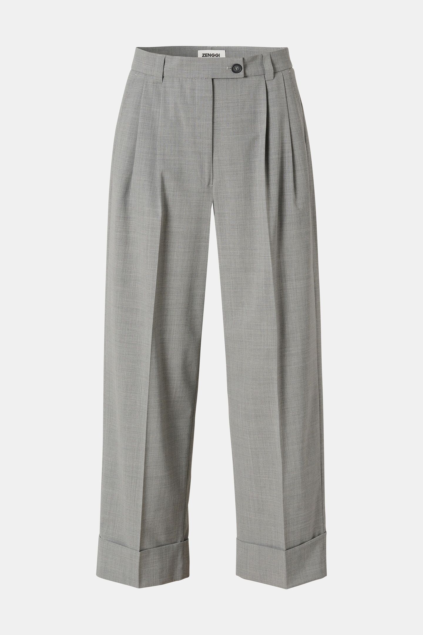 TROPICAL WOOL STRAIGHT PANTS GREY MELANGE 5