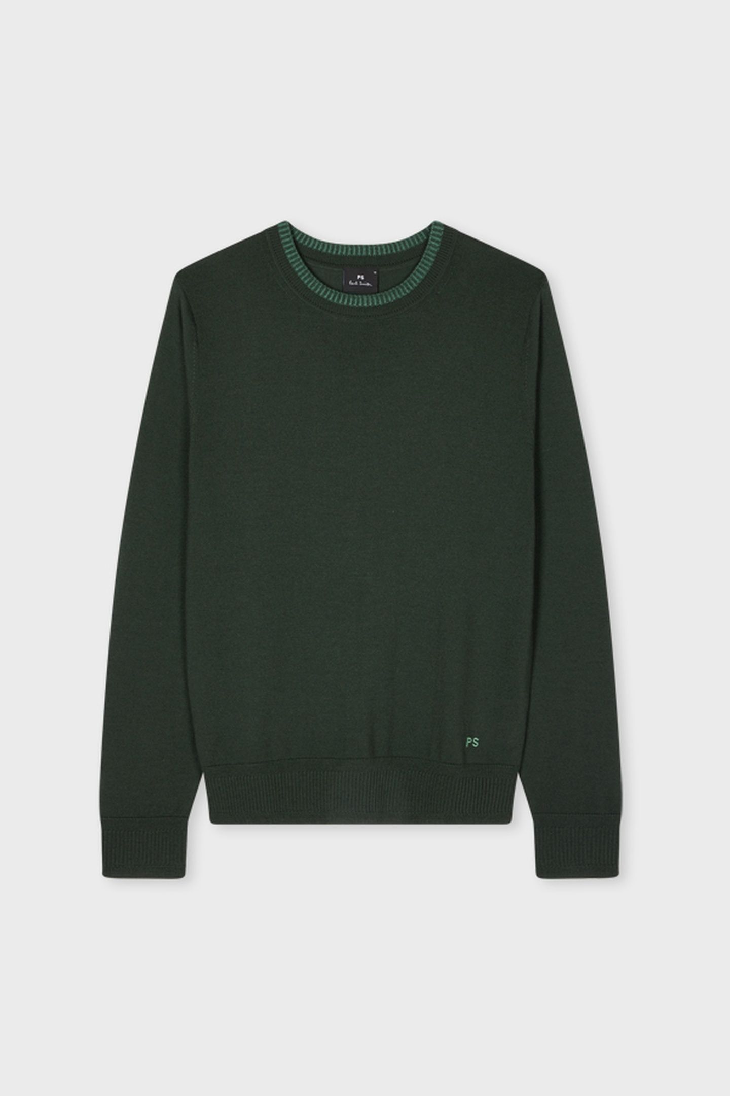 MENS SWEATER CREW NECK VERY DARK GREEN 5