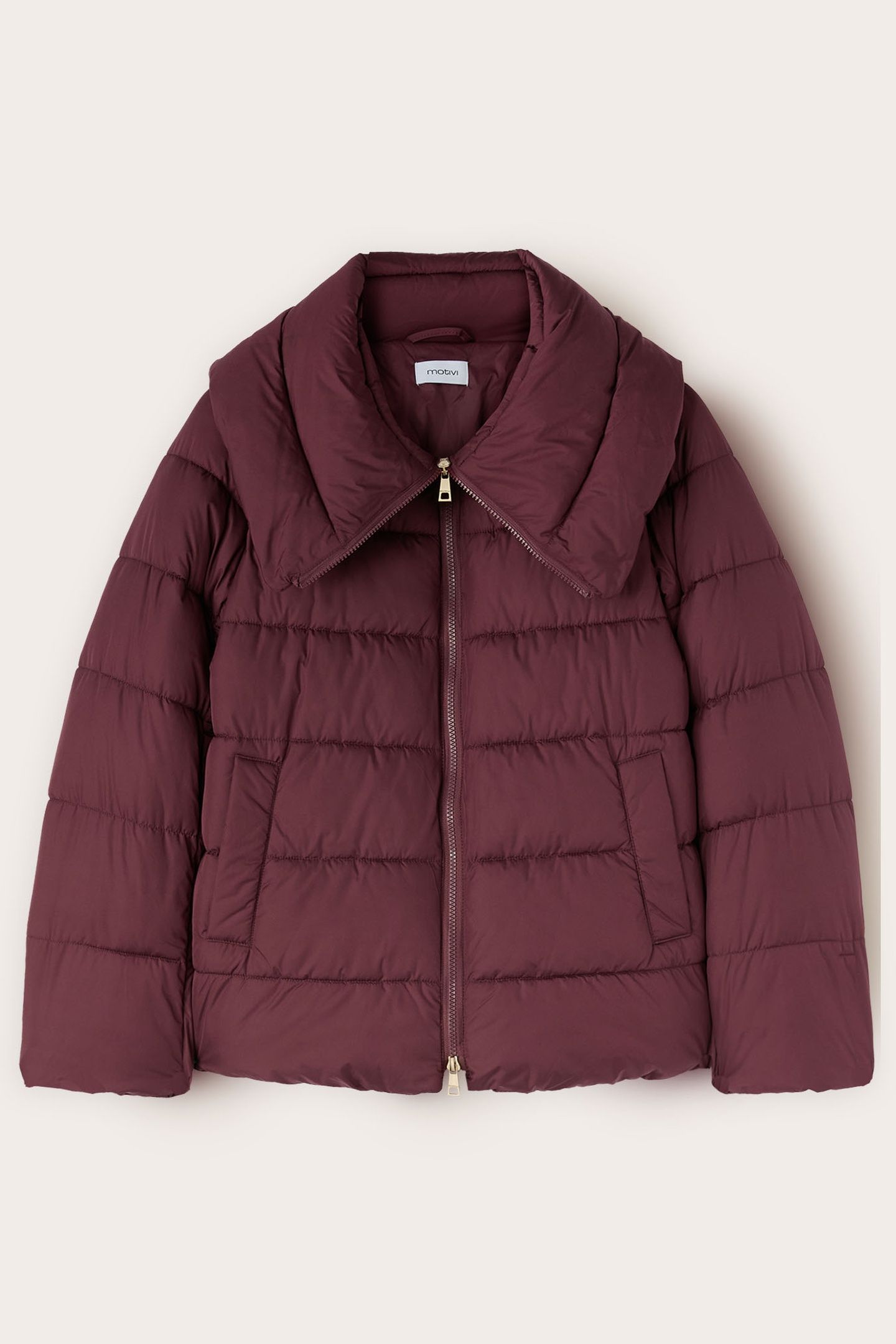 HEAVY DOWN JACKET WITH HIGH COLLAR BURGUNDY 4
