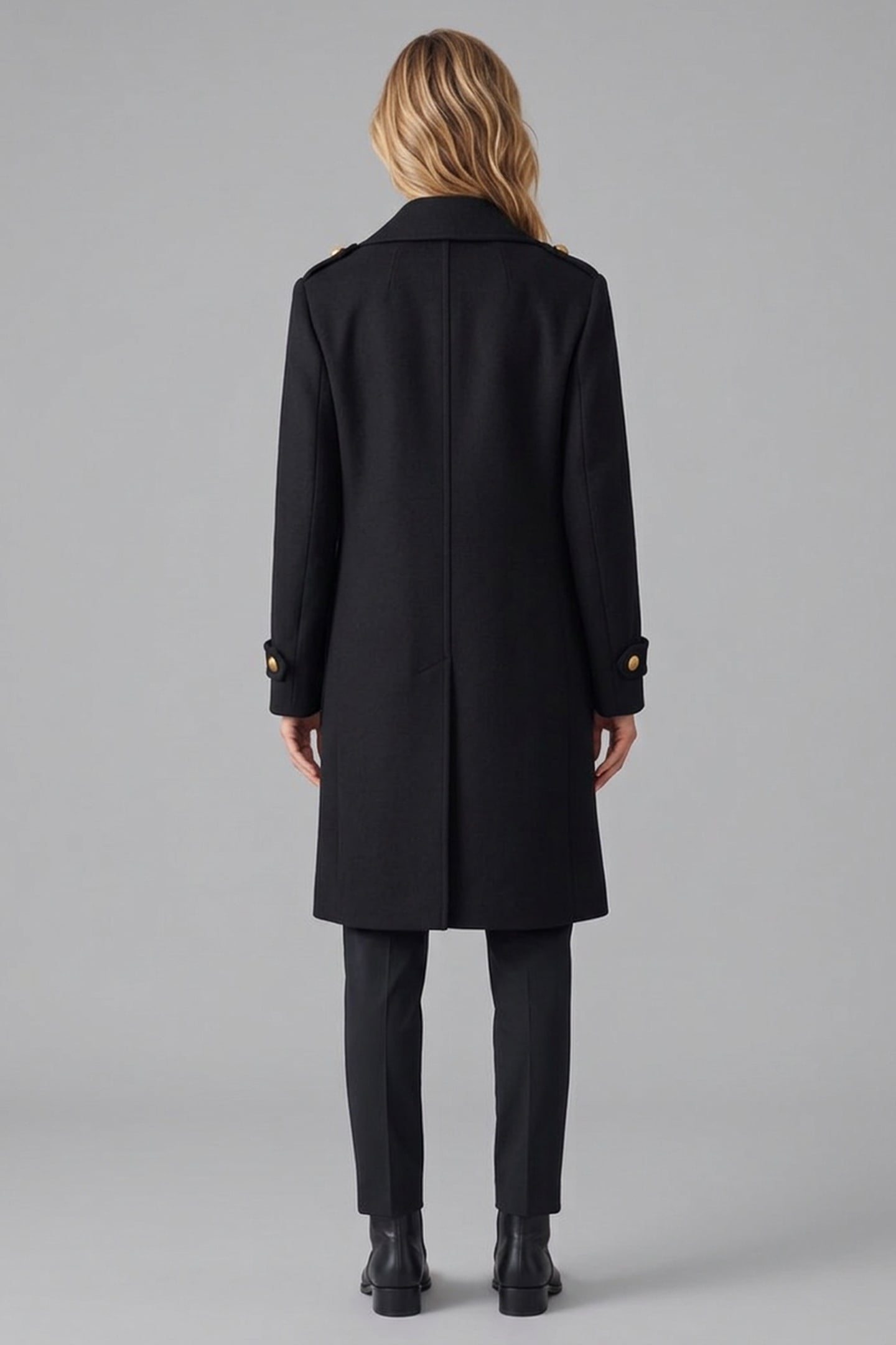 CLOTH COAT WITH BELT BLACK 2