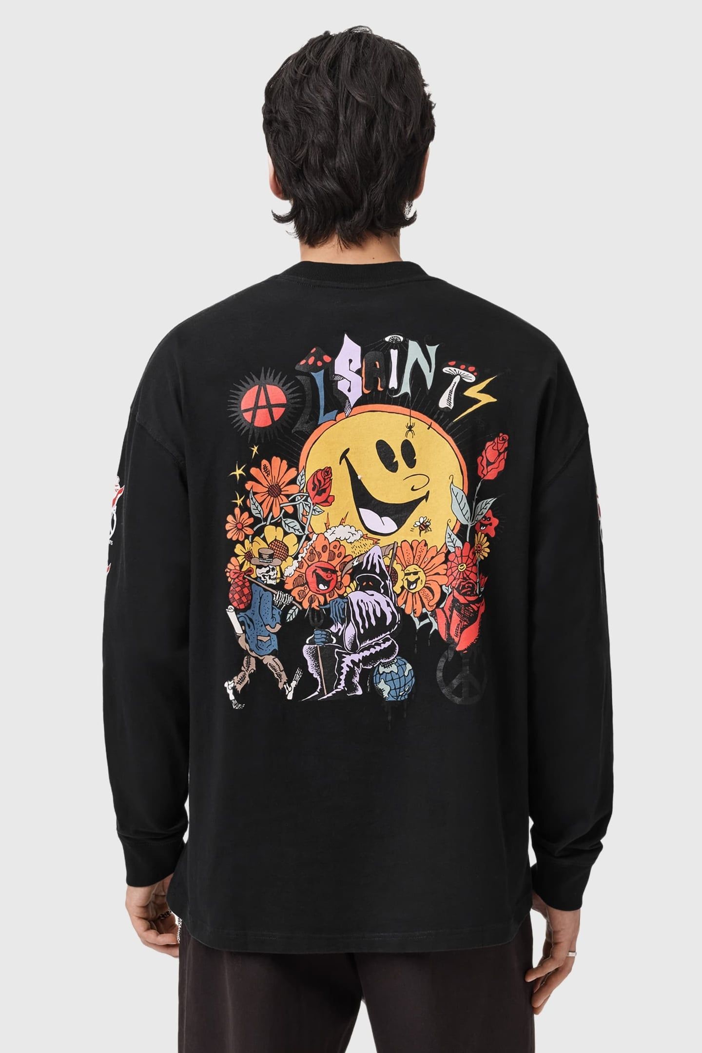GARDENS LS CREW WASHED BLACK 3